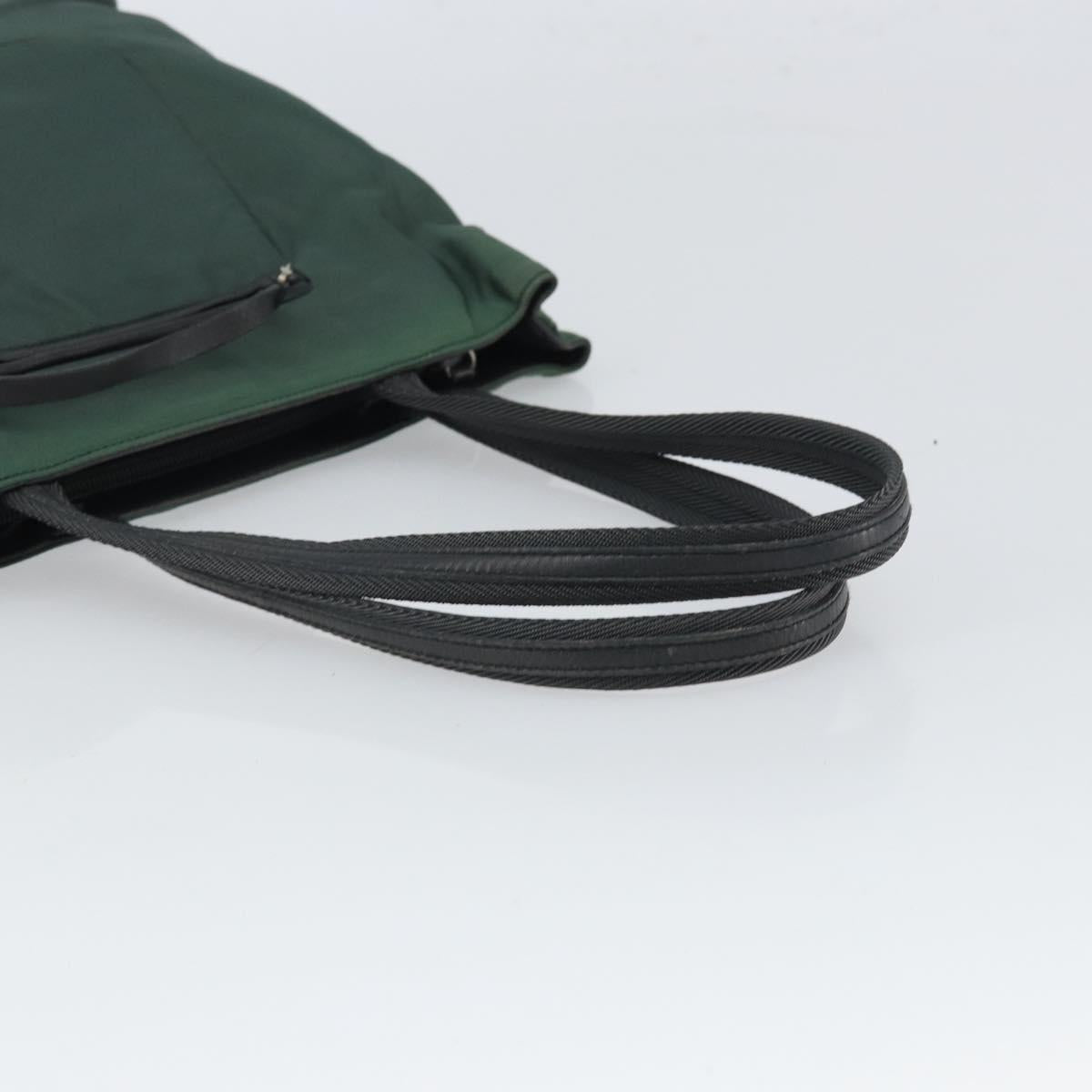 PRADA Hand Bag Nylon Green Silver Auth ep12812