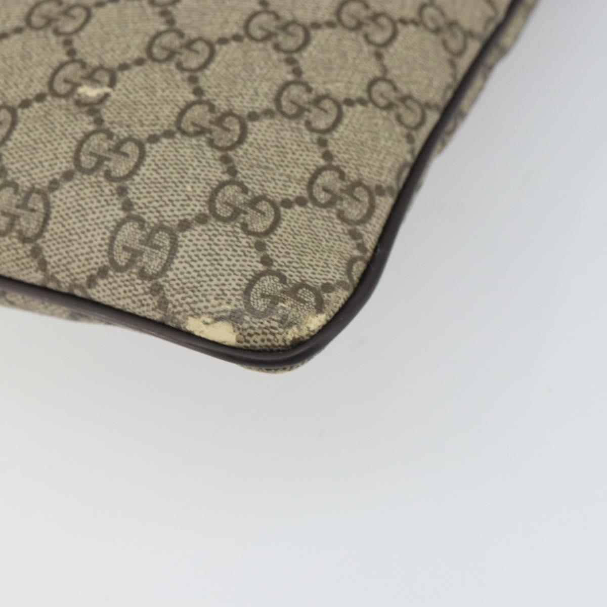 GUCCI GG Supreme Shoulder Bag PVC Beige Gold 201446 Auth ep12814