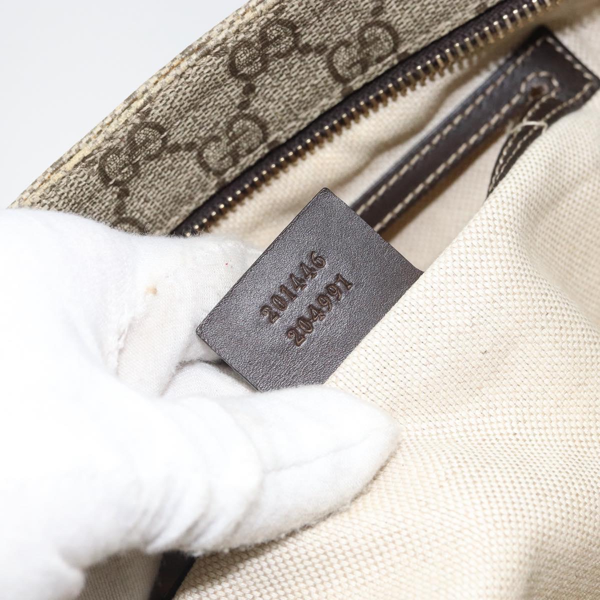 GUCCI GG Supreme Shoulder Bag PVC Beige Gold 201446 Auth ep12814