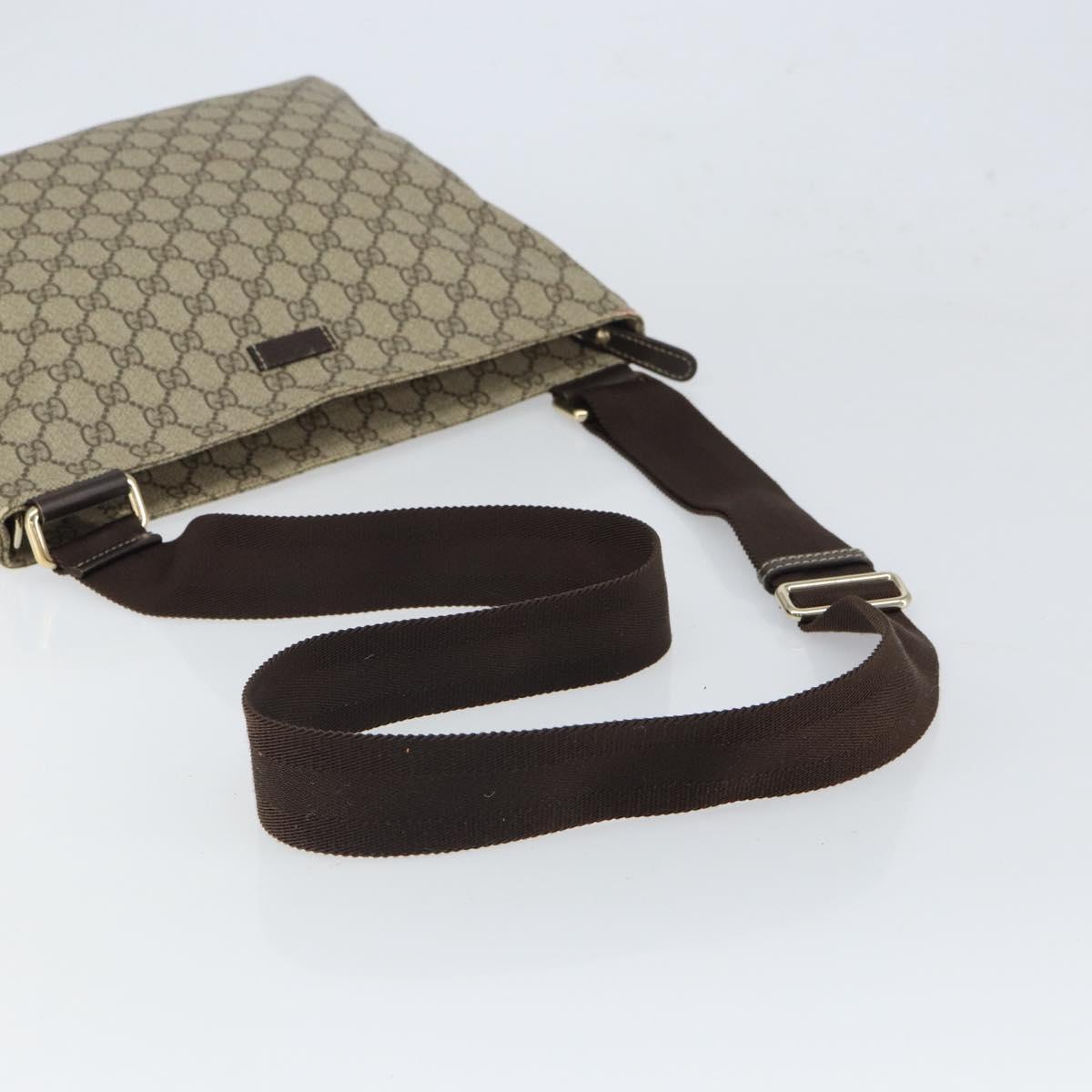 GUCCI GG Supreme Shoulder Bag PVC Beige Gold 201446 Auth ep12814