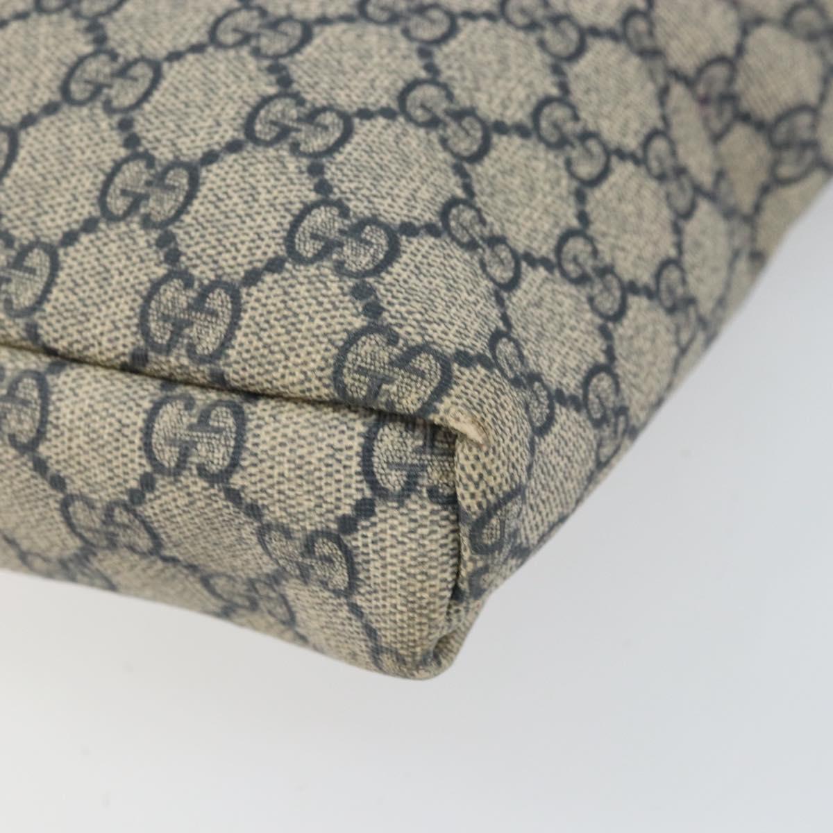 GUCCI GG Supreme Shoulder Bag PVC Navy Silver 223666 Auth ep12815