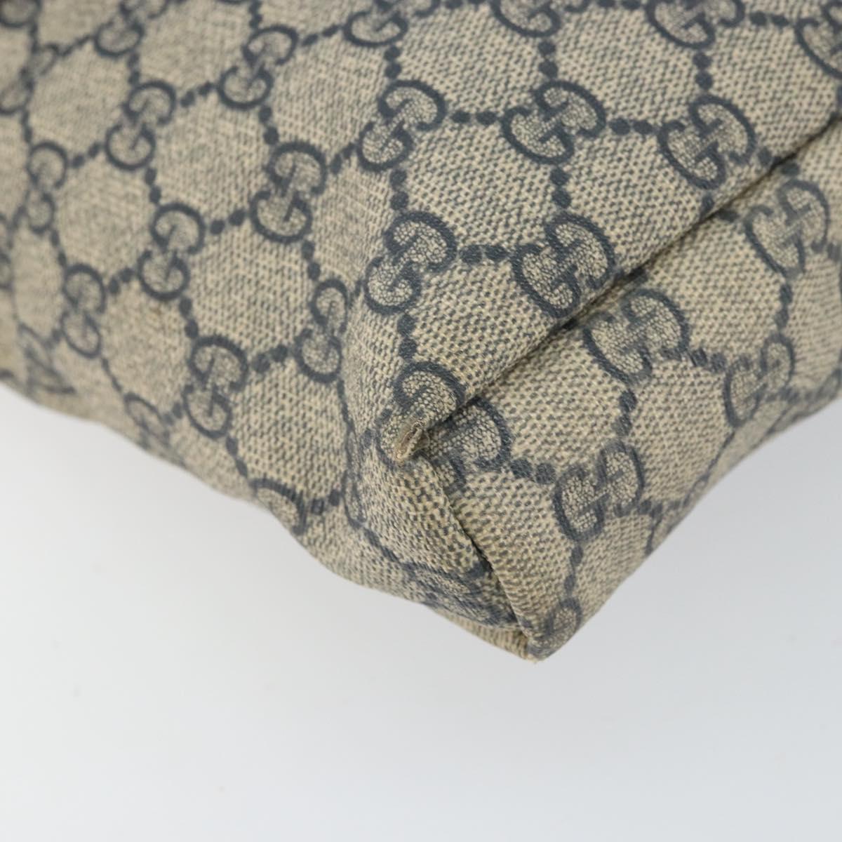 GUCCI GG Supreme Shoulder Bag PVC Navy Silver 223666 Auth ep12815