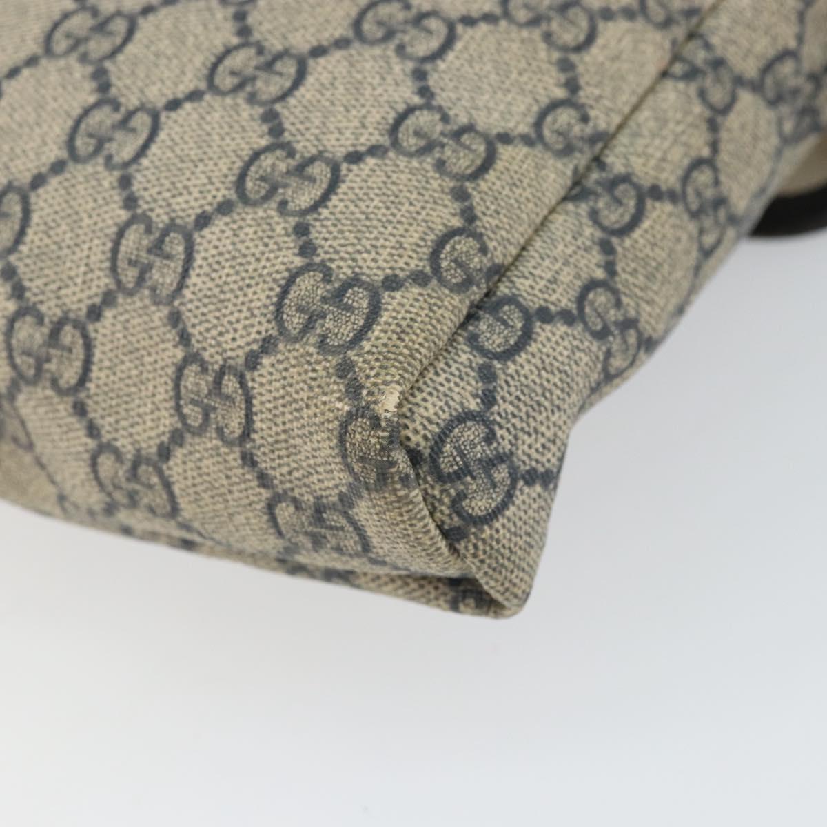 GUCCI GG Supreme Shoulder Bag PVC Navy Silver 223666 Auth ep12815