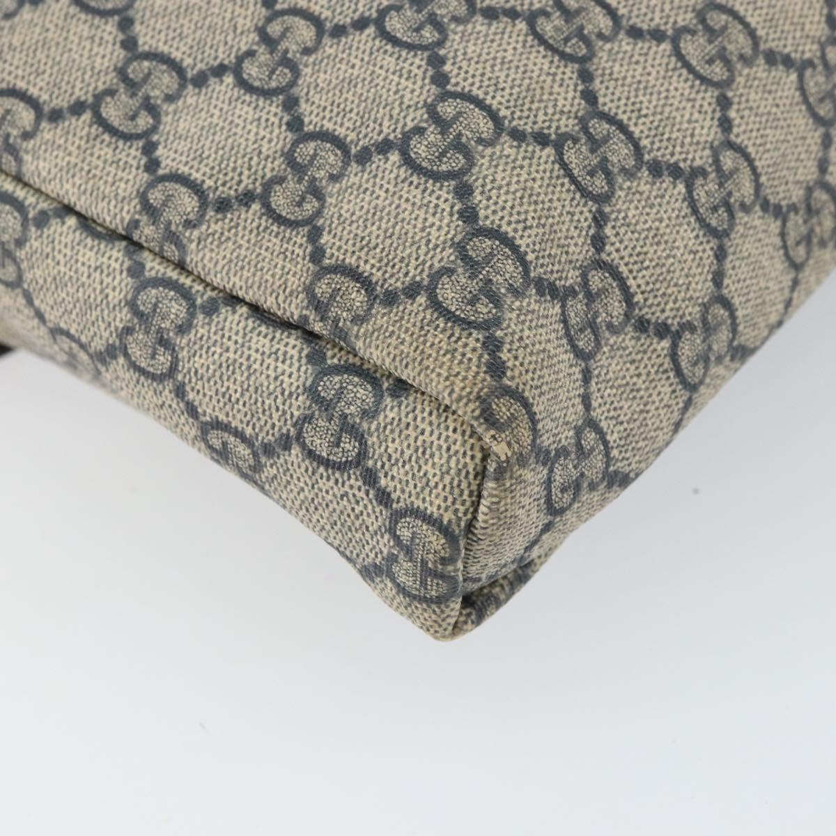 GUCCI GG Supreme Shoulder Bag PVC Navy Silver 223666 Auth ep12815