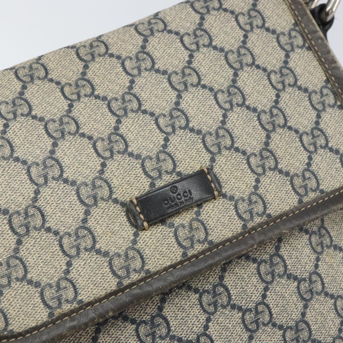 GUCCI GG Supreme Shoulder Bag PVC Navy Silver 223666 Auth ep12815