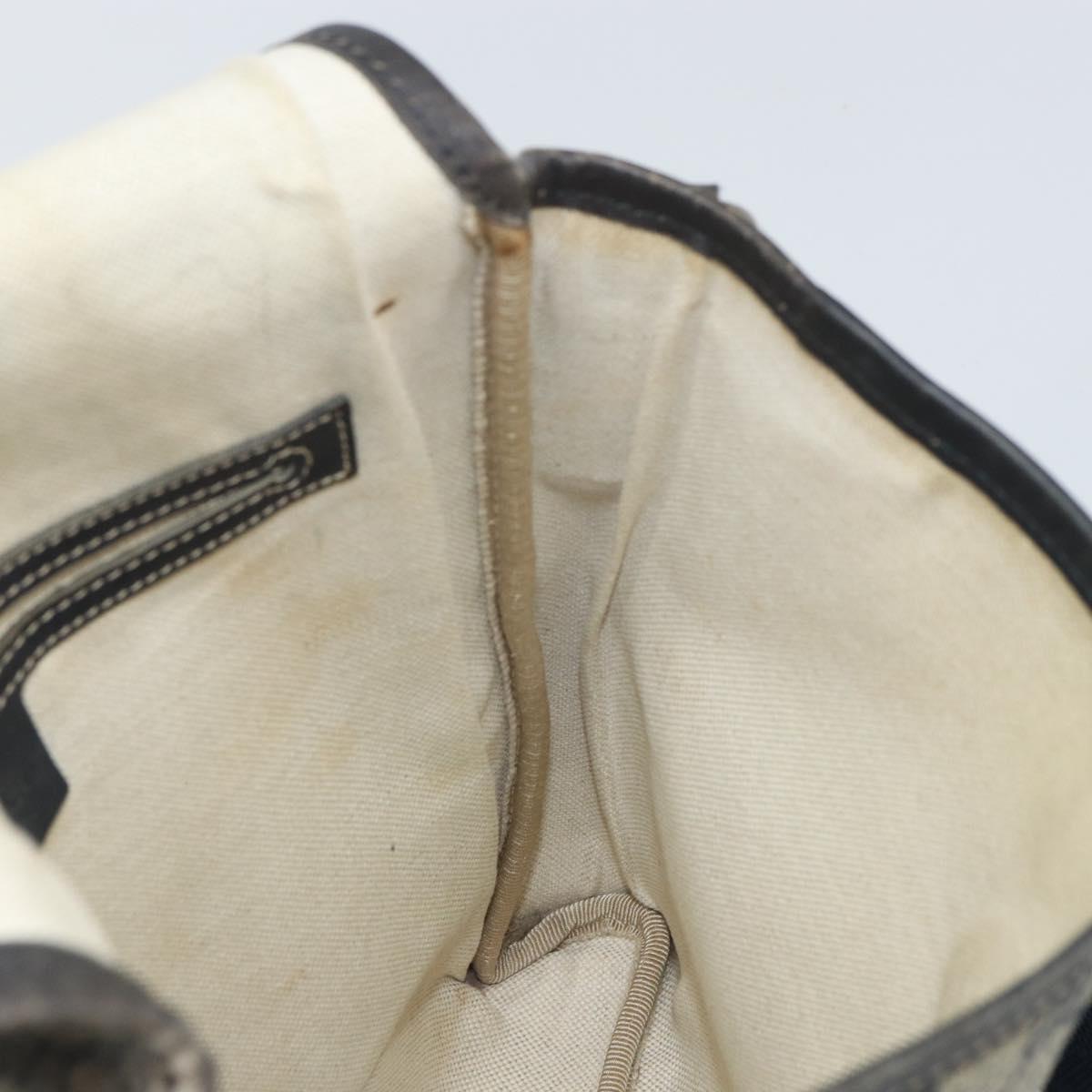 GUCCI GG Supreme Shoulder Bag PVC Navy Silver 223666 Auth ep12815