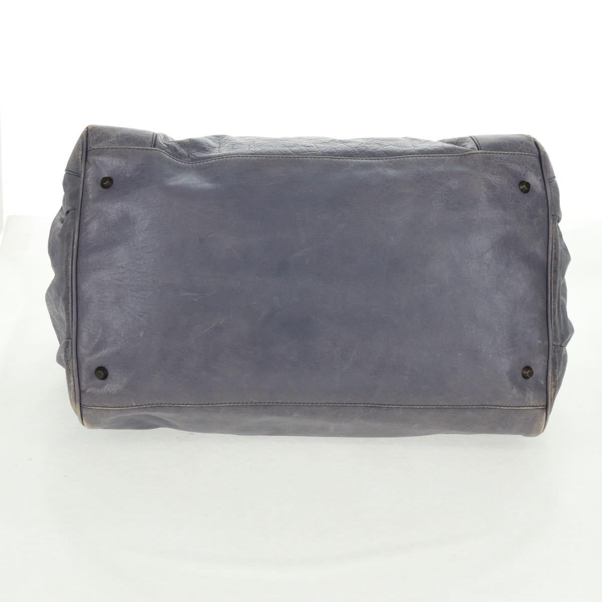BALENCIAGA The Sunday Hand Bag Leather Purple Auth ep12816V