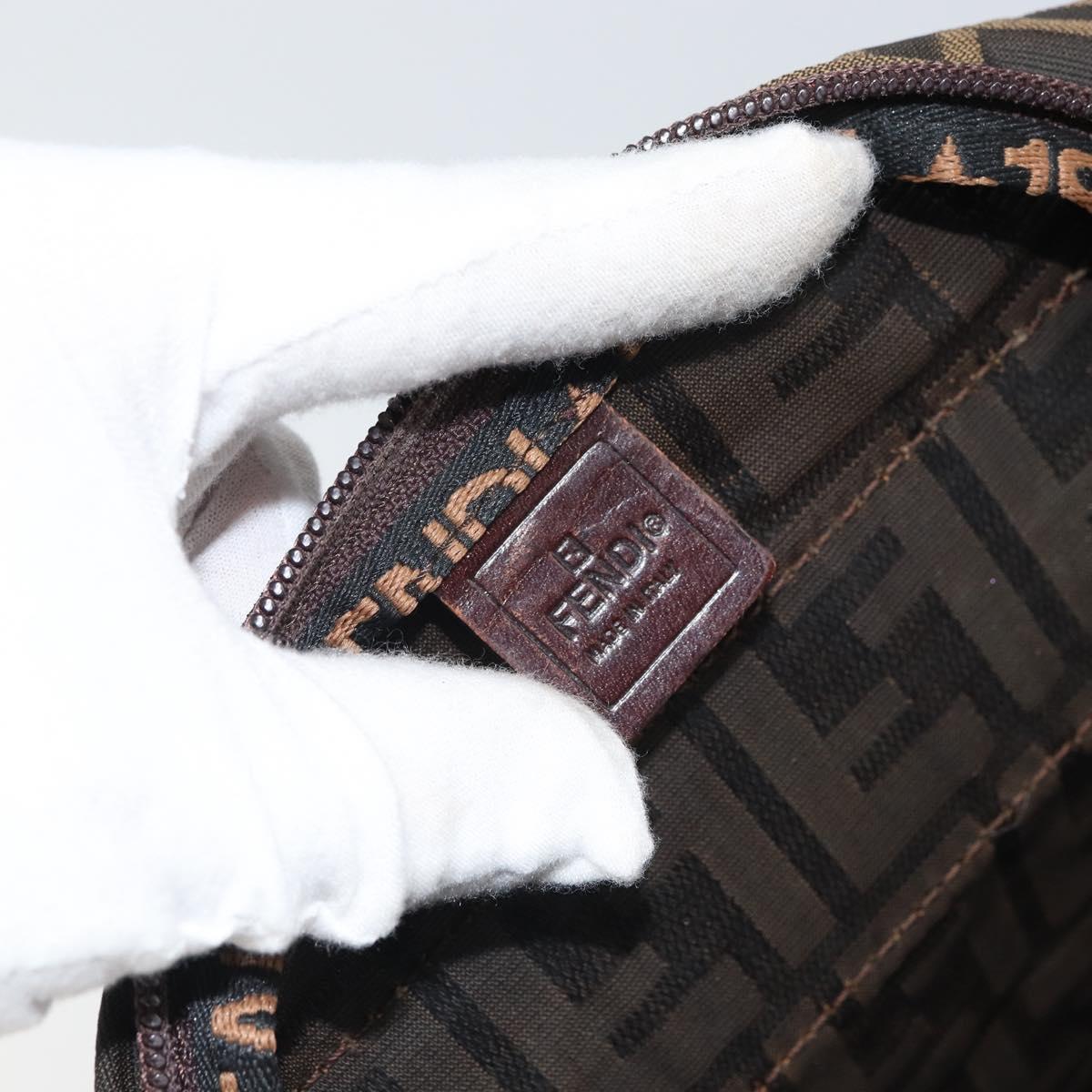 FENDI Zucca Canvas Hand Bag Black Brown Auth ep12817