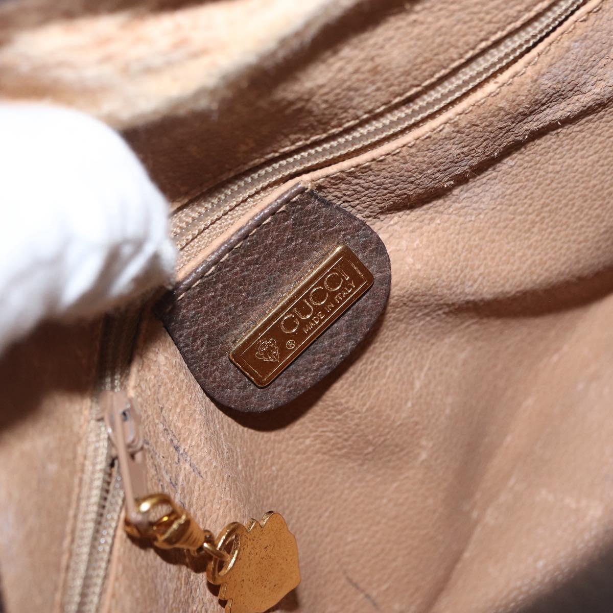 GUCCI GG Supreme Shoulder Bag PVC Beige Gold Auth ep12819