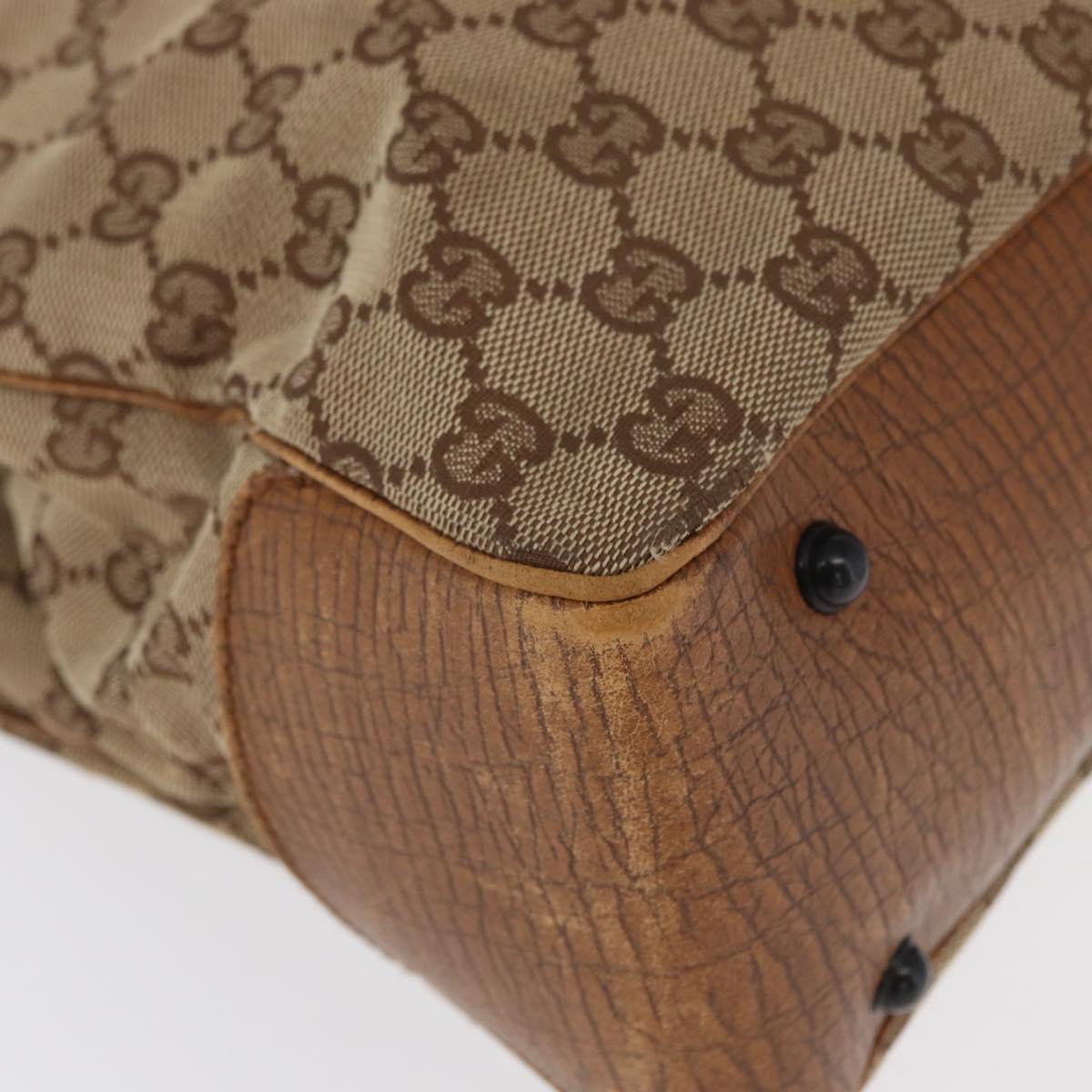 GUCCI GG Canvas Bamboo Tote Bag Beige 112526 Auth ep12821