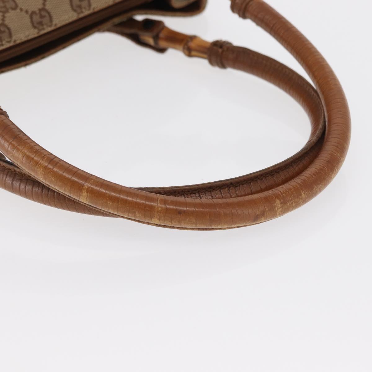 GUCCI GG Canvas Bamboo Tote Bag Beige 112526 Auth ep12821