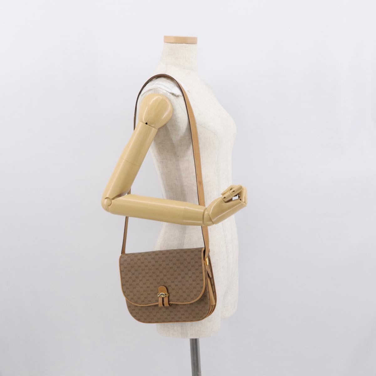 GUCCI Micro GG Supreme Shoulder Bag PVC Beige Gold 001 406 1780 Auth ep12826