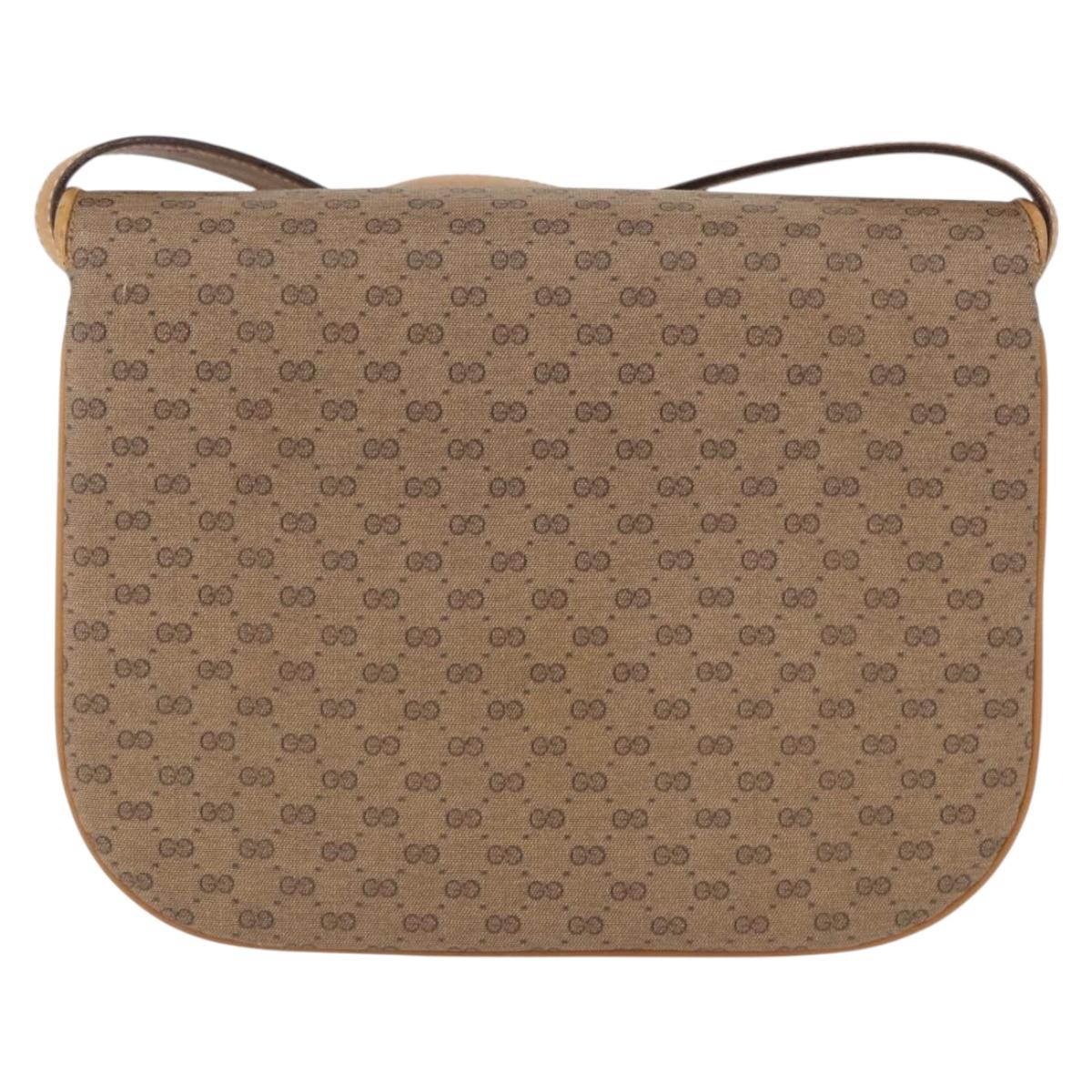 GUCCI Micro GG Supreme Shoulder Bag PVC Beige Gold 001 406 1780 Auth ep12826