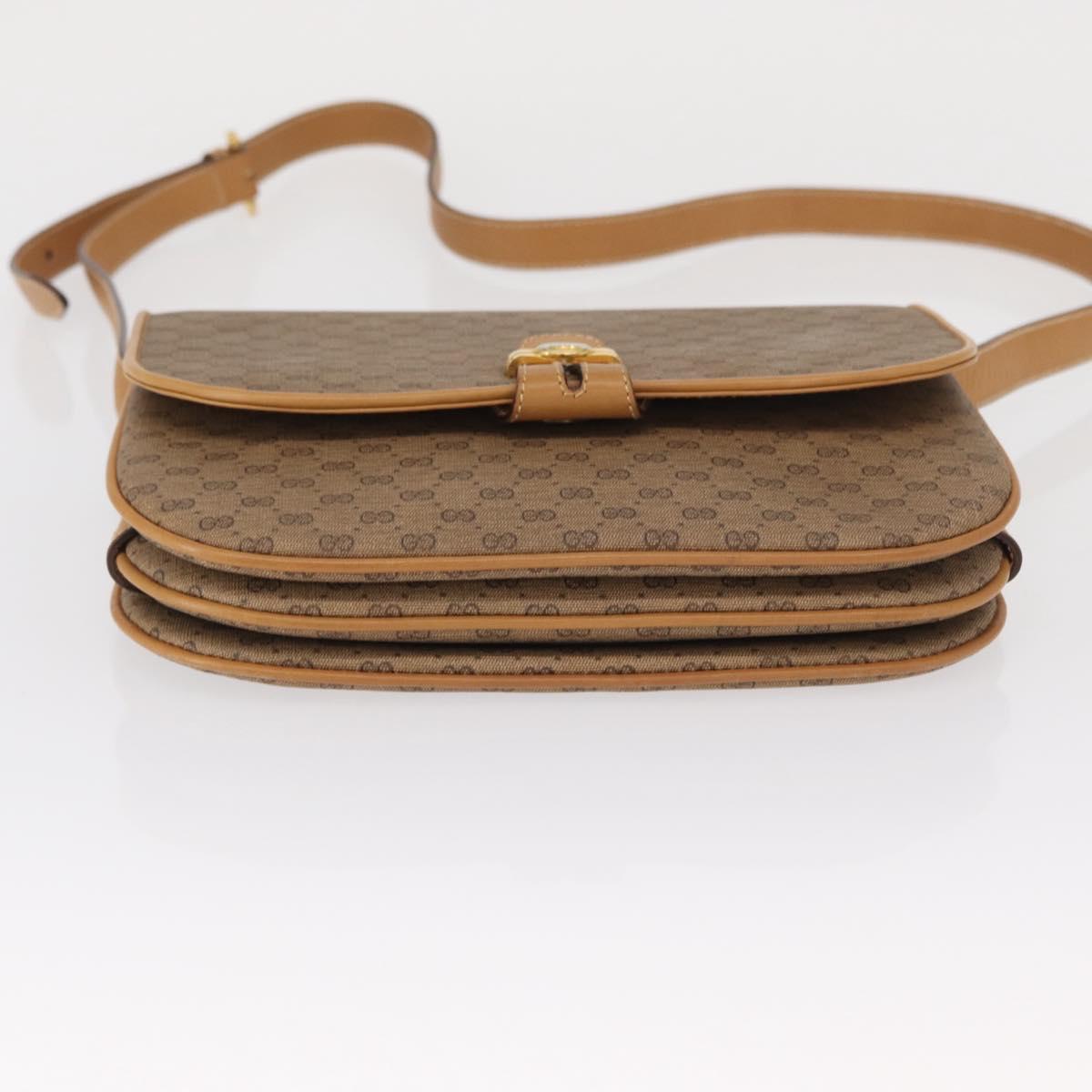 GUCCI Micro GG Supreme Shoulder Bag PVC Beige Gold 001 406 1780 Auth ep12826