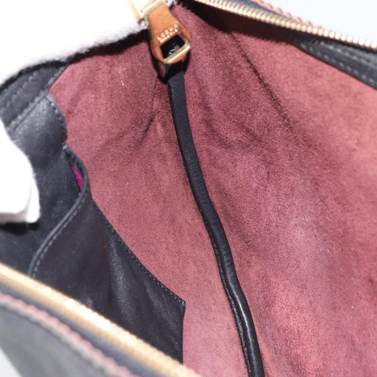 LOEWE Shoulder Bag Leather Black Gold Auth ep12832