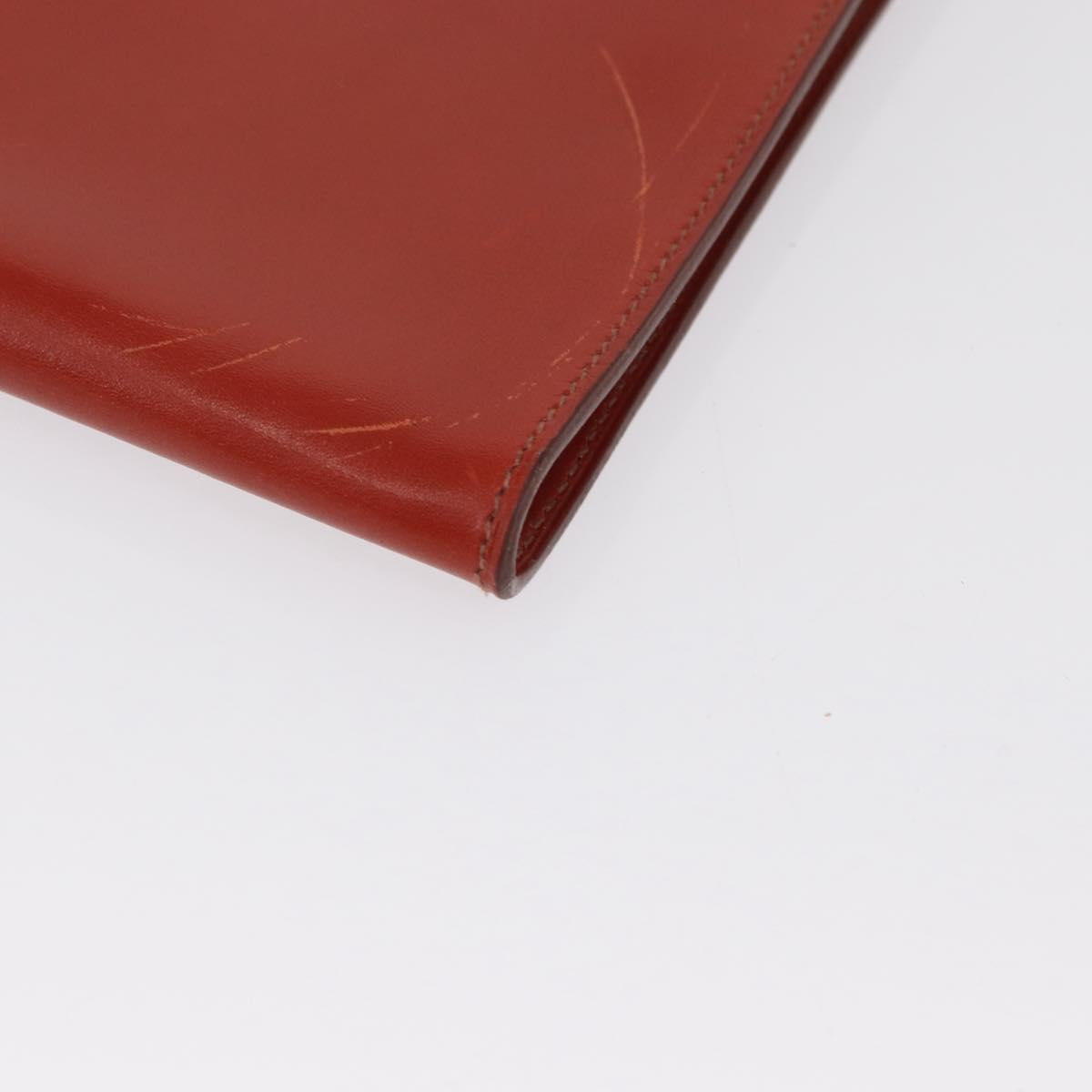 HERMES Shoulder Bag Leather Red Auth ep12834