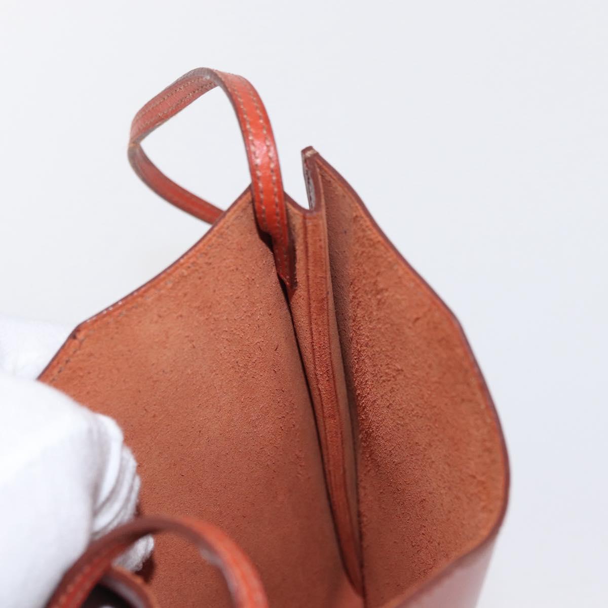 HERMES Shoulder Bag Leather Red Auth ep12834