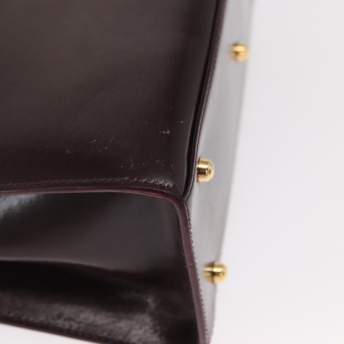 GUCCI Hand Bag Leather 2way Bordeaux Gold 000 2026 0258 Auth ep12849