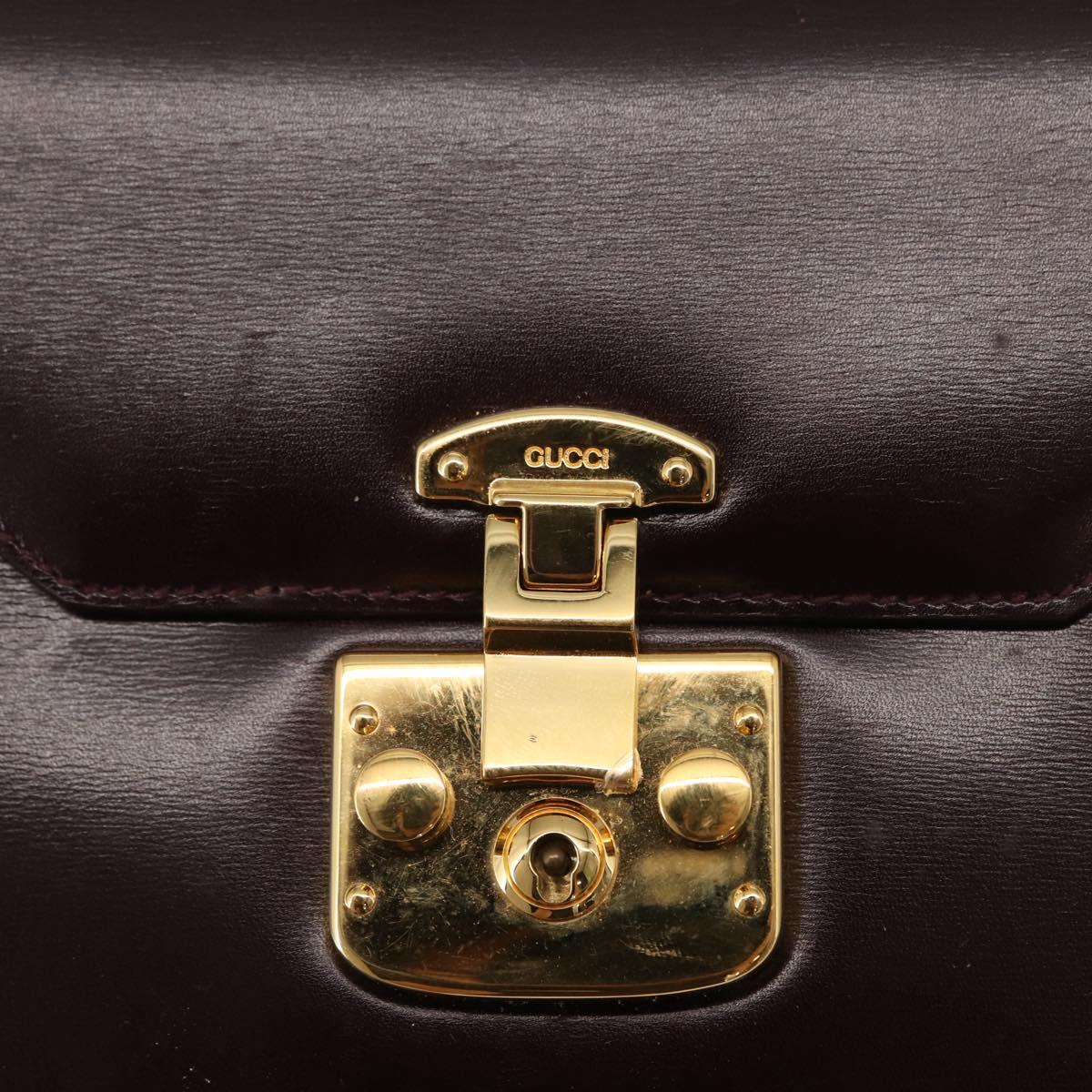 GUCCI Hand Bag Leather 2way Bordeaux Gold 000 2026 0258 Auth ep12849
