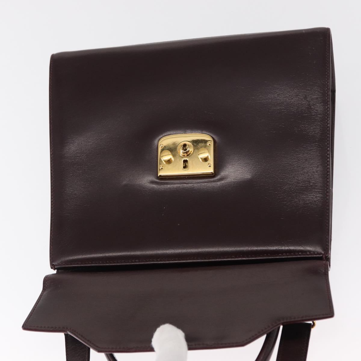 GUCCI Hand Bag Leather 2way Bordeaux Gold 000 2026 0258 Auth ep12849