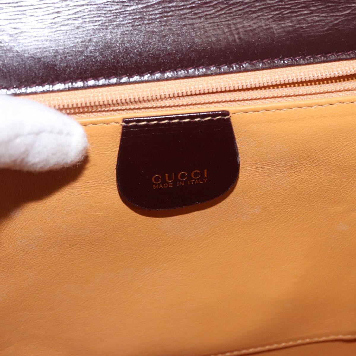 GUCCI Hand Bag Leather 2way Bordeaux Gold 000 2026 0258 Auth ep12849