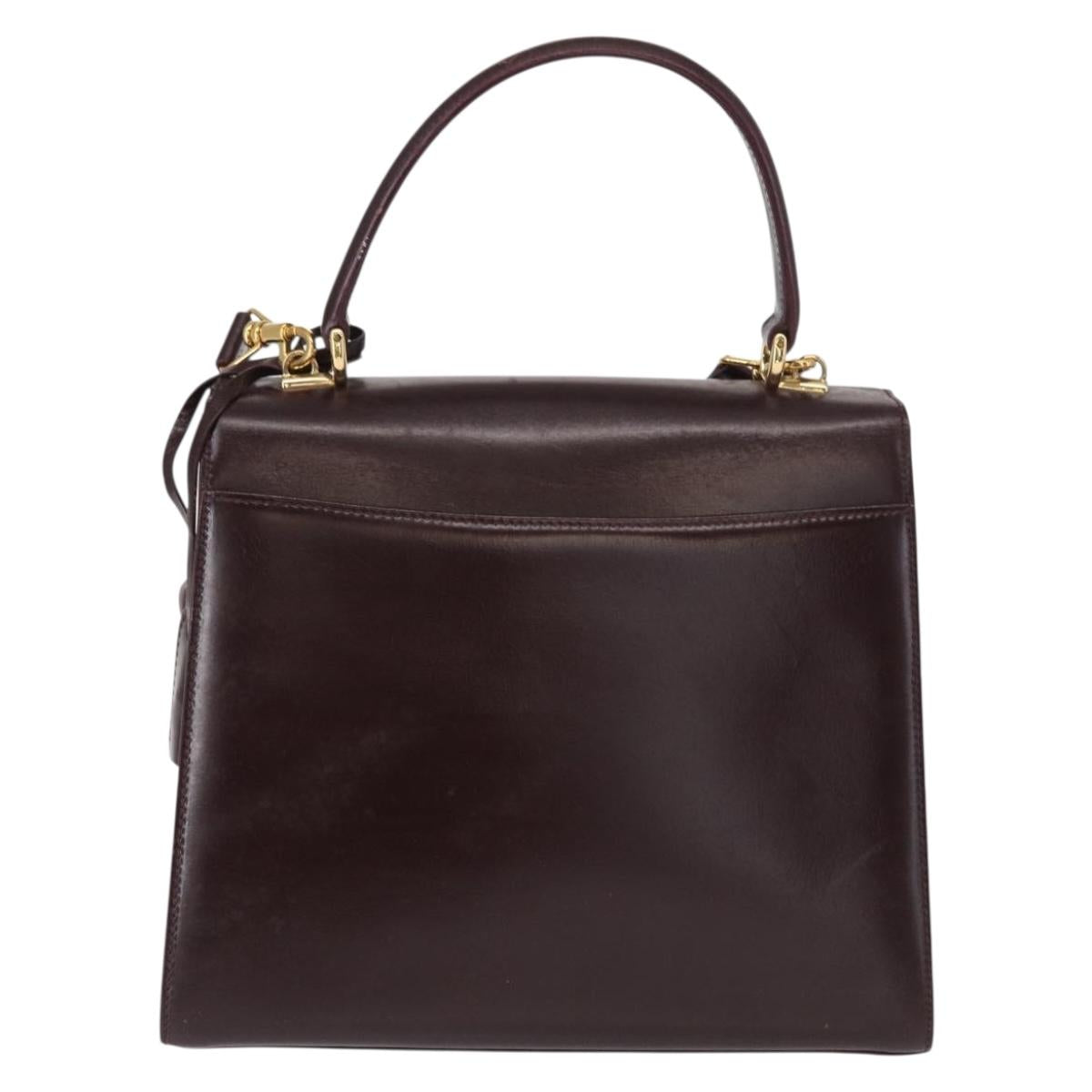 GUCCI Hand Bag Leather 2way Bordeaux Gold 000 2026 0258 Auth ep12849