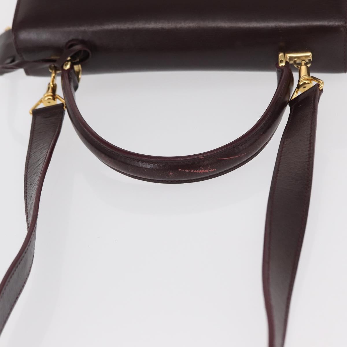 GUCCI Hand Bag Leather 2way Bordeaux Gold 000 2026 0258 Auth ep12849
