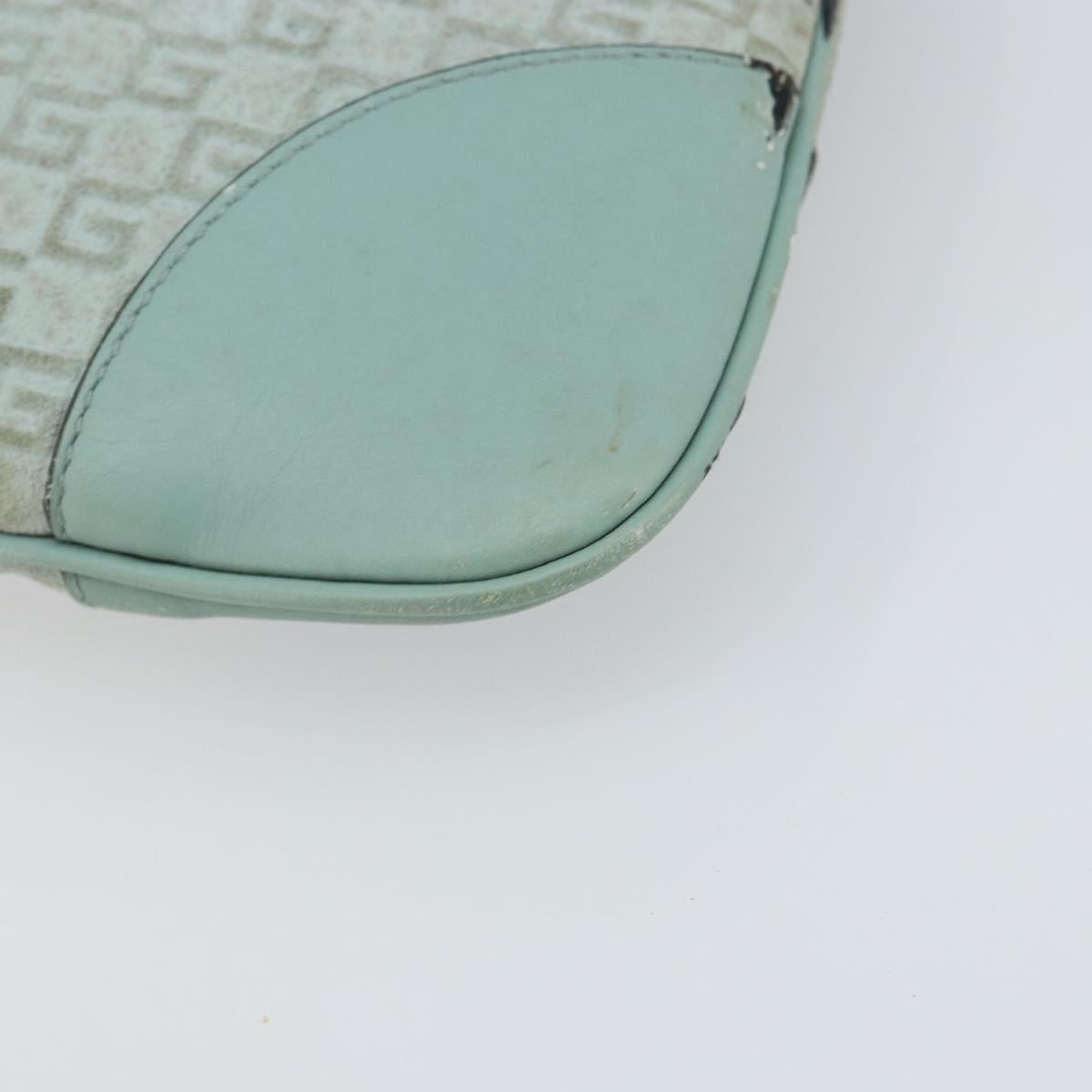 GUCCI Shoulder Bag Suede Light Blue Gold 001 4057 Auth ep12851