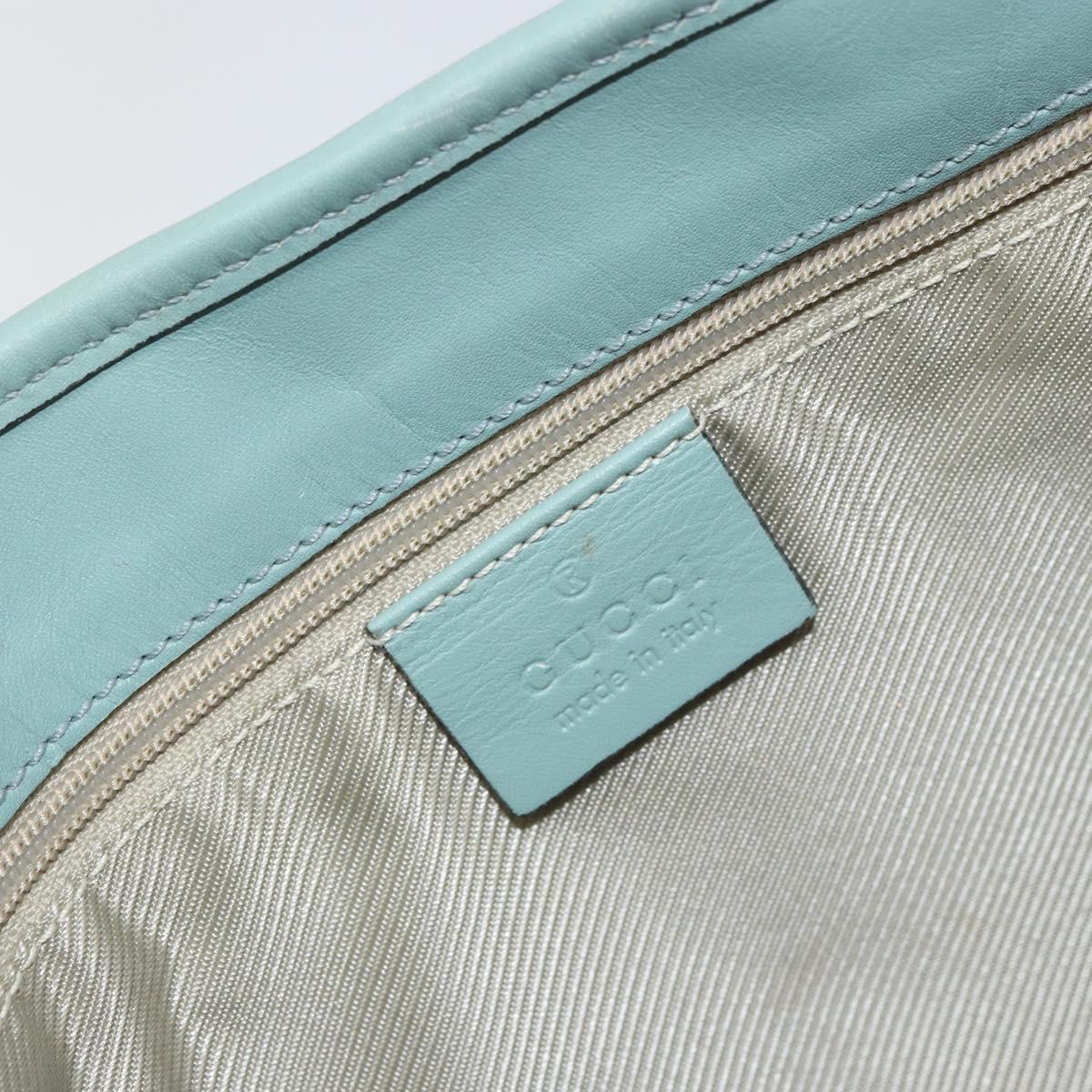 GUCCI Shoulder Bag Suede Light Blue Gold 001 4057 Auth ep12851