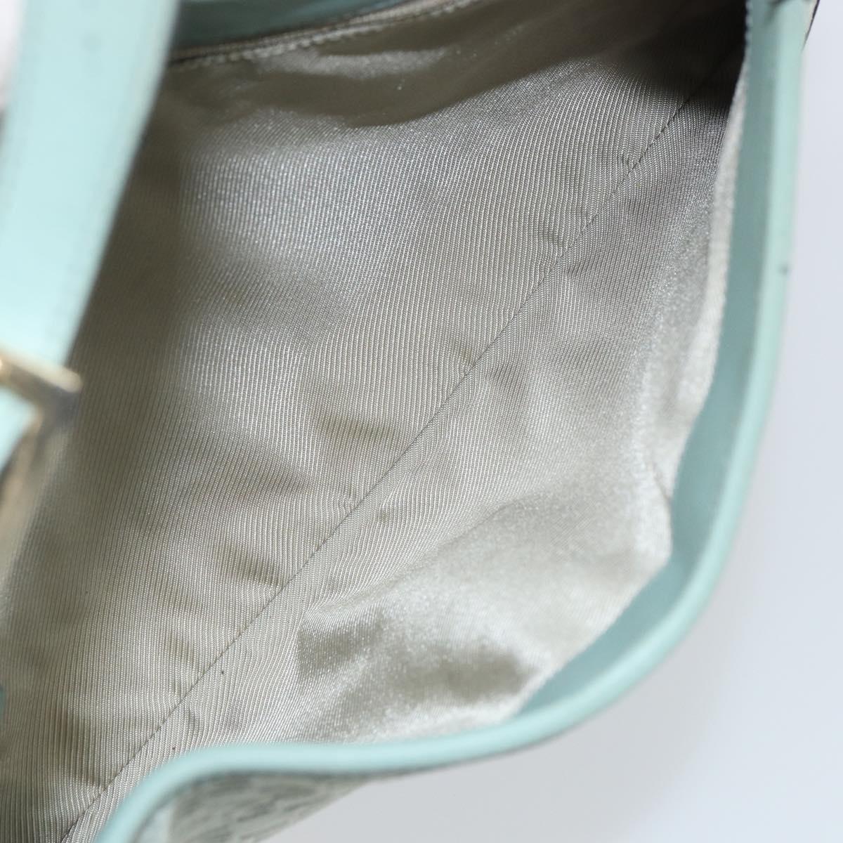 GUCCI Shoulder Bag Suede Light Blue Gold 001 4057 Auth ep12851