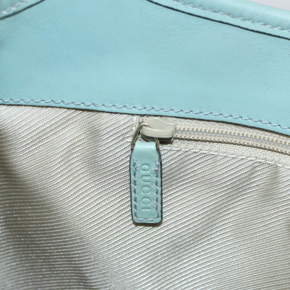 GUCCI Shoulder Bag Suede Light Blue Gold 001 4057 Auth ep12851