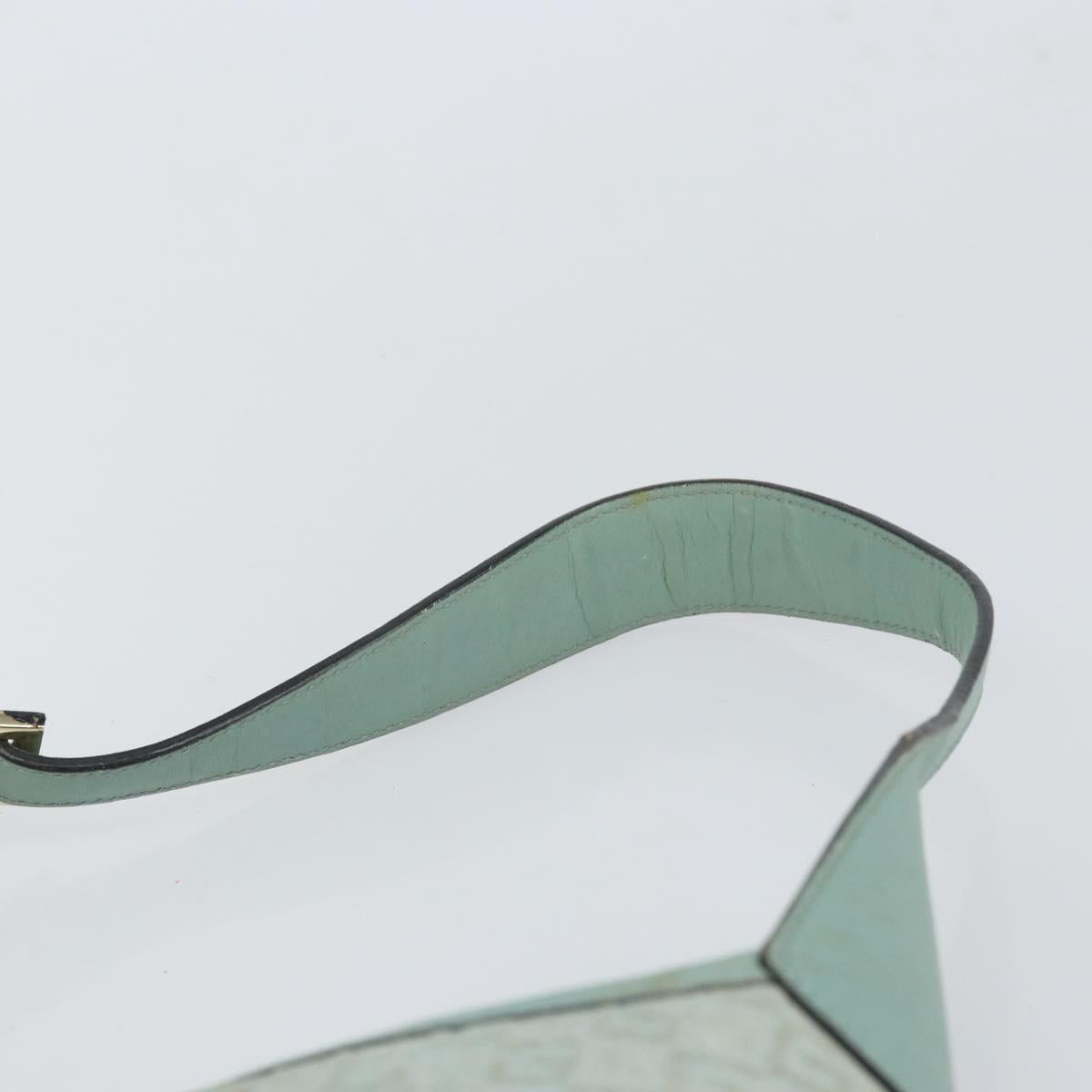 GUCCI Shoulder Bag Suede Light Blue Gold 001 4057 Auth ep12851