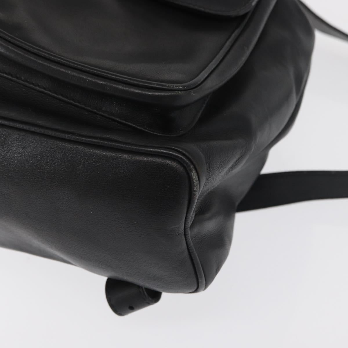 GUCCI Bamboo Backpack Leather Black Gold 003 2058 0016 Auth ep12855