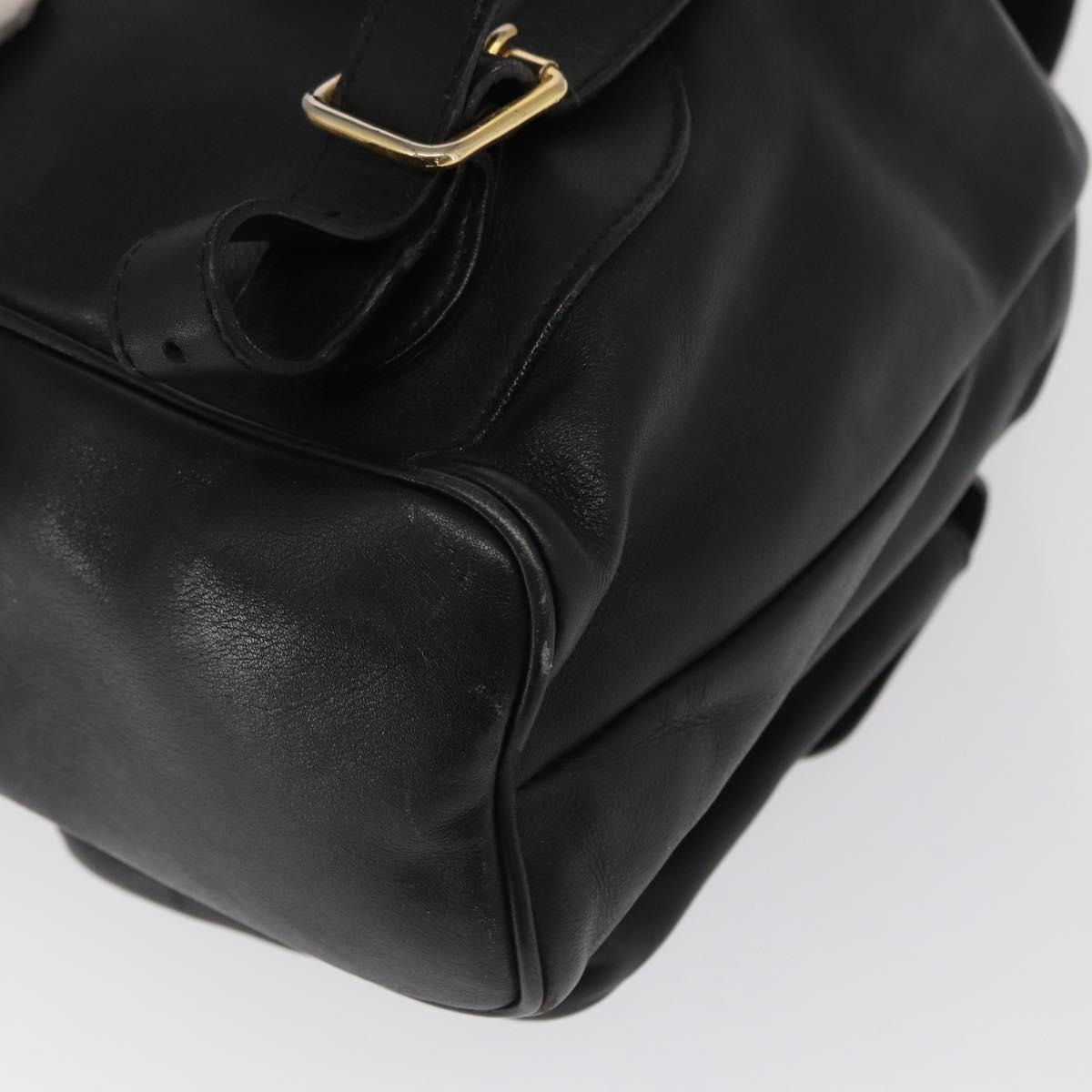 GUCCI Bamboo Backpack Leather Black Gold 003 2058 0016 Auth ep12855