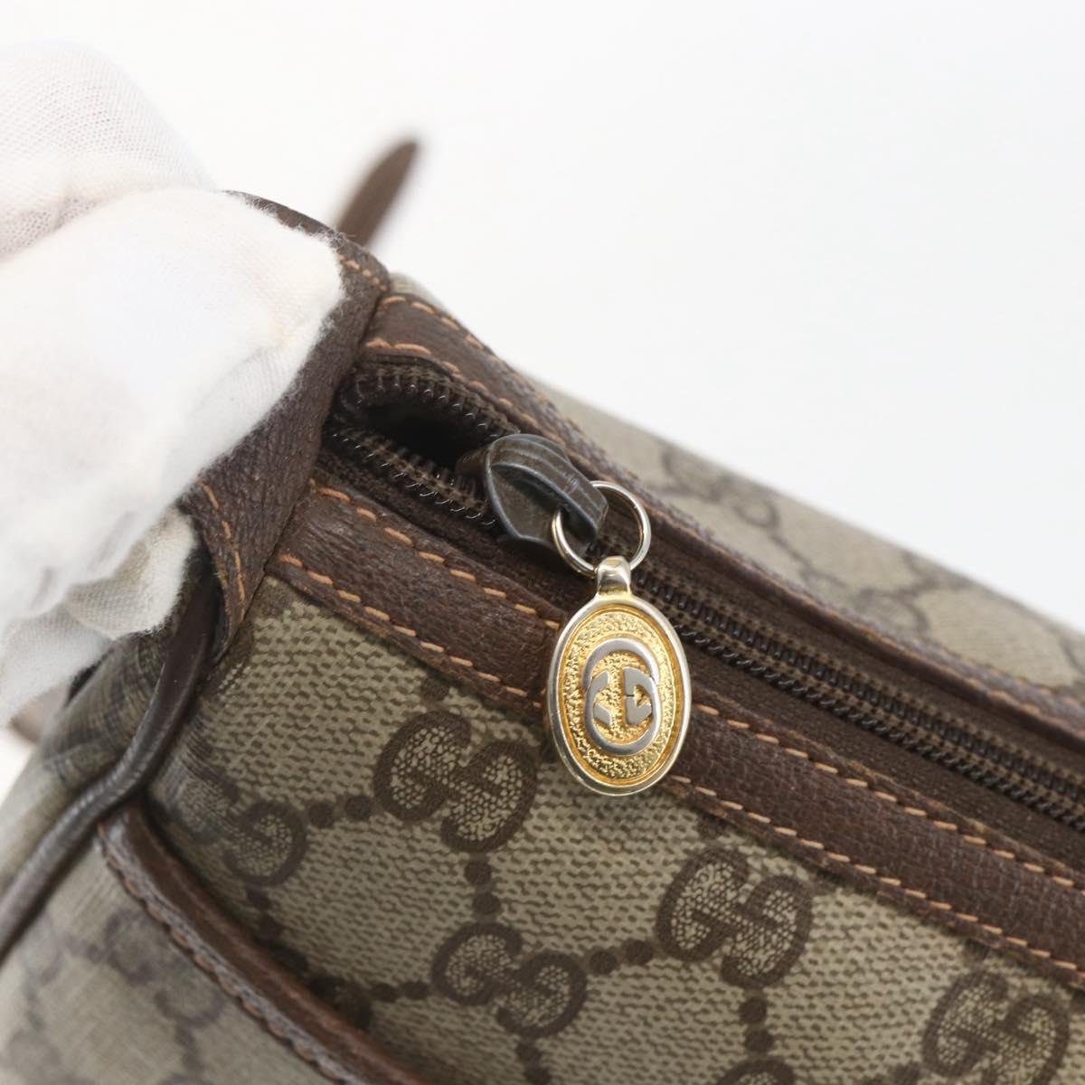 GUCCI GG Supreme Web Sherry Line Bag PVC Beige Gold 89 02 032 Auth ep12857