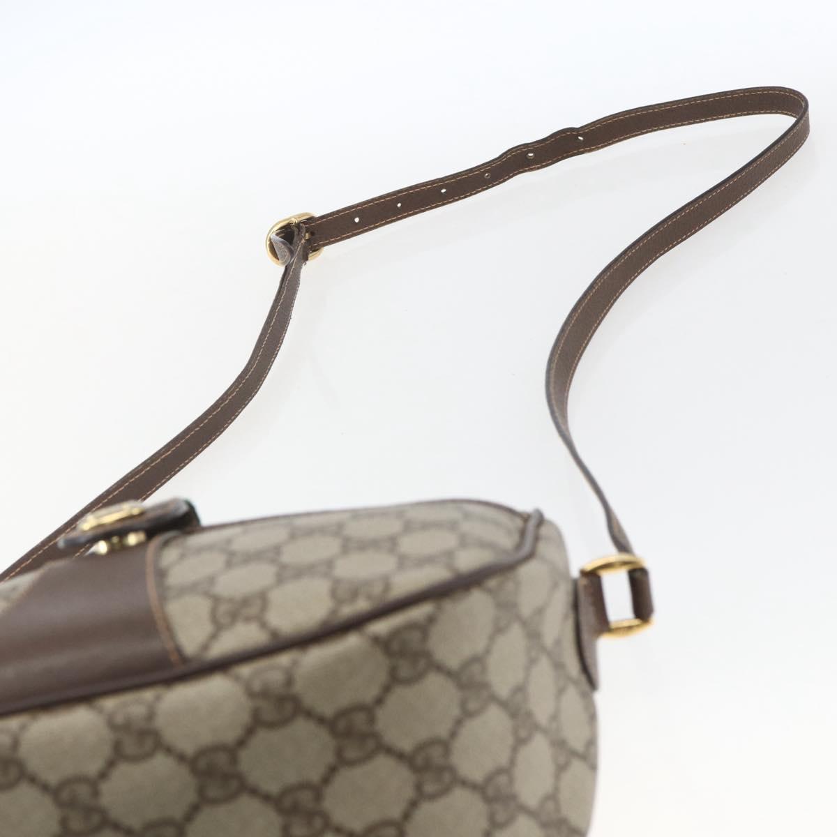 GUCCI GG Supreme Web Sherry Line Bag PVC Beige Gold 89 02 032 Auth ep12857