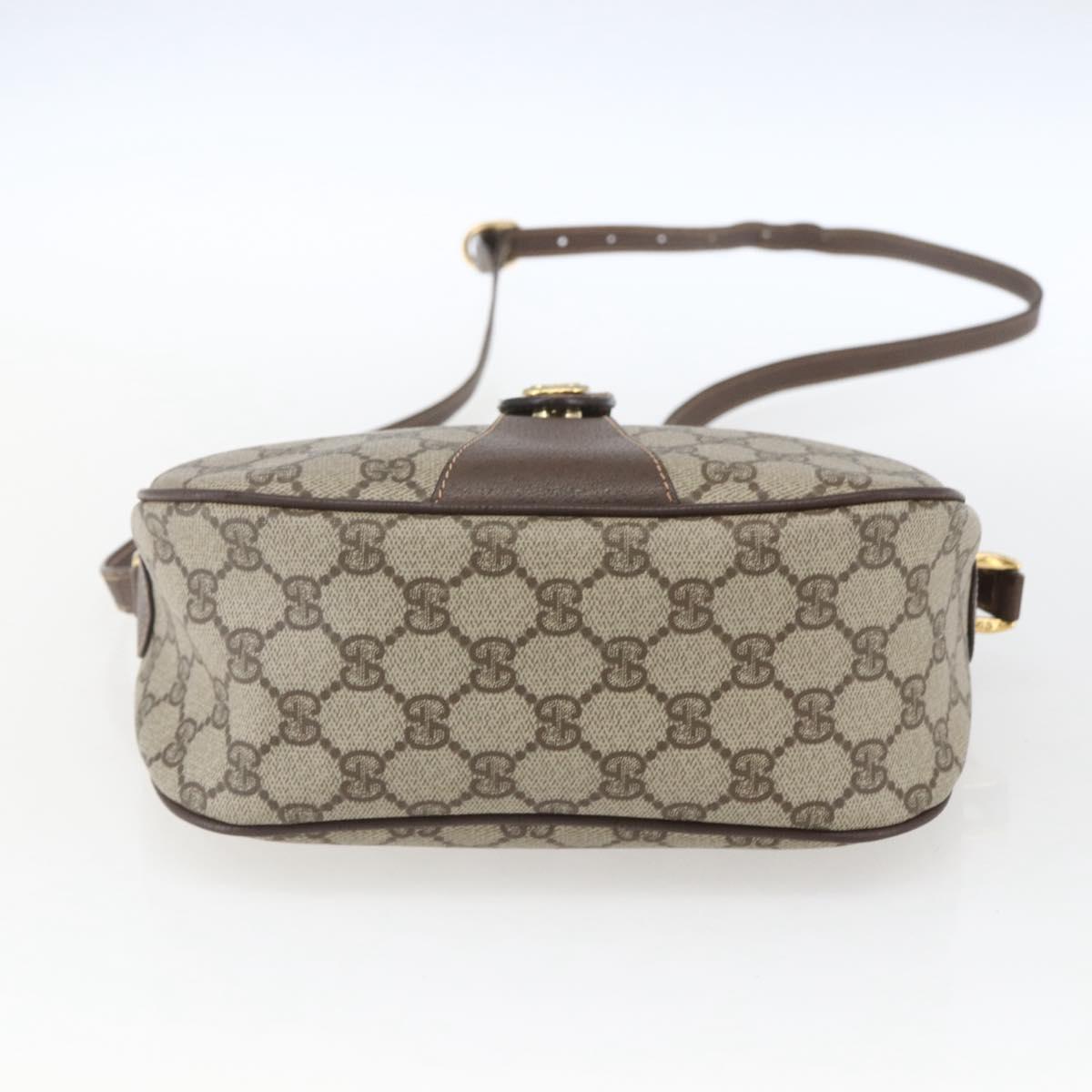 GUCCI GG Supreme Web Sherry Line Bag PVC Beige Gold 89 02 032 Auth ep12857