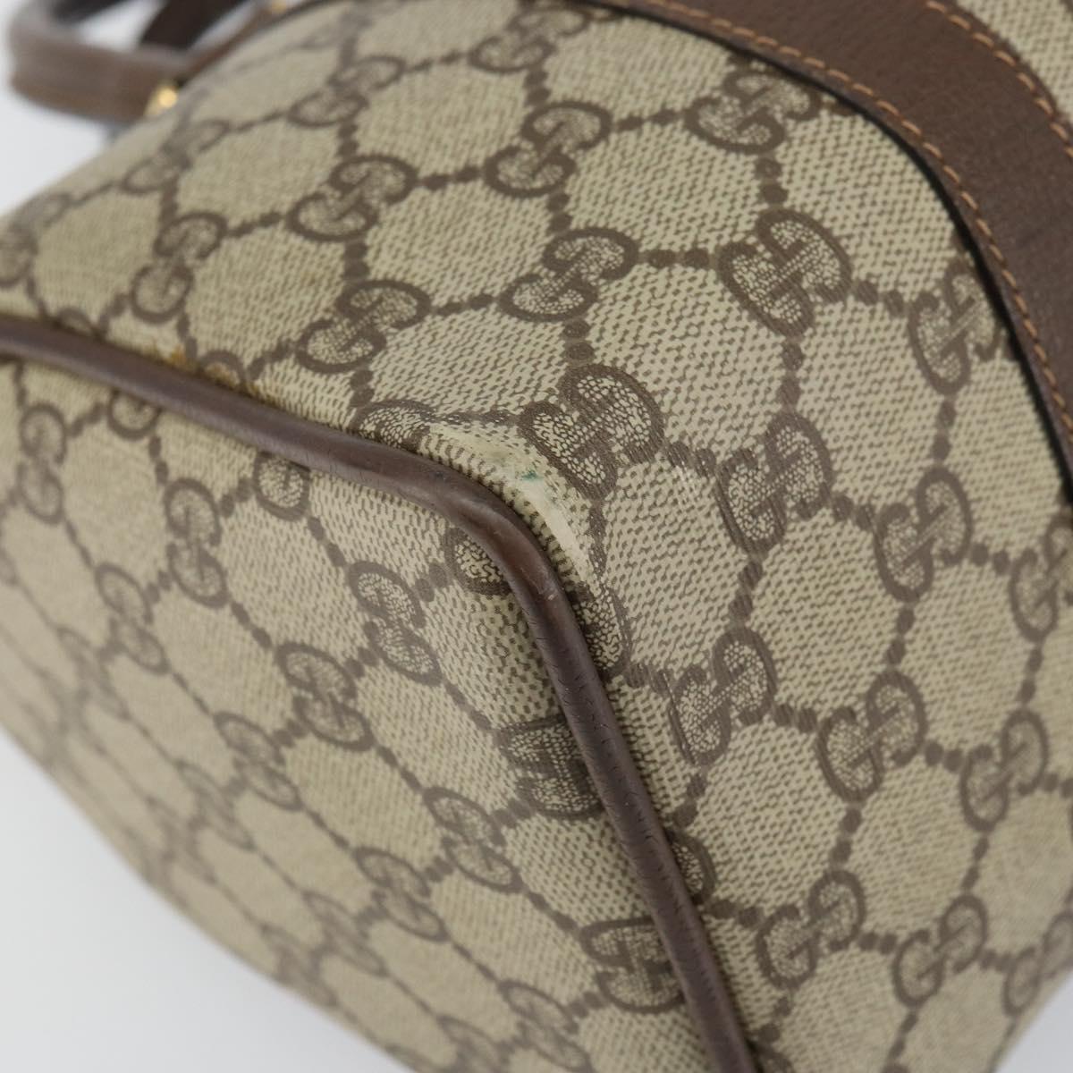 GUCCI GG Supreme Web Sherry Line Hand Bag PVC Beige Gold 39 02 006 Auth ep12858