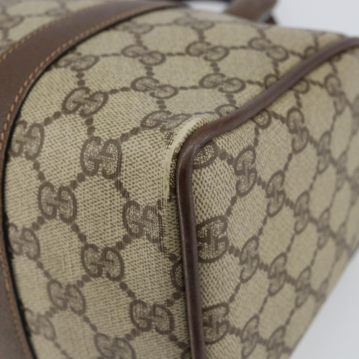 GUCCI GG Supreme Web Sherry Line Hand Bag PVC Beige Gold 39 02 006 Auth ep12858