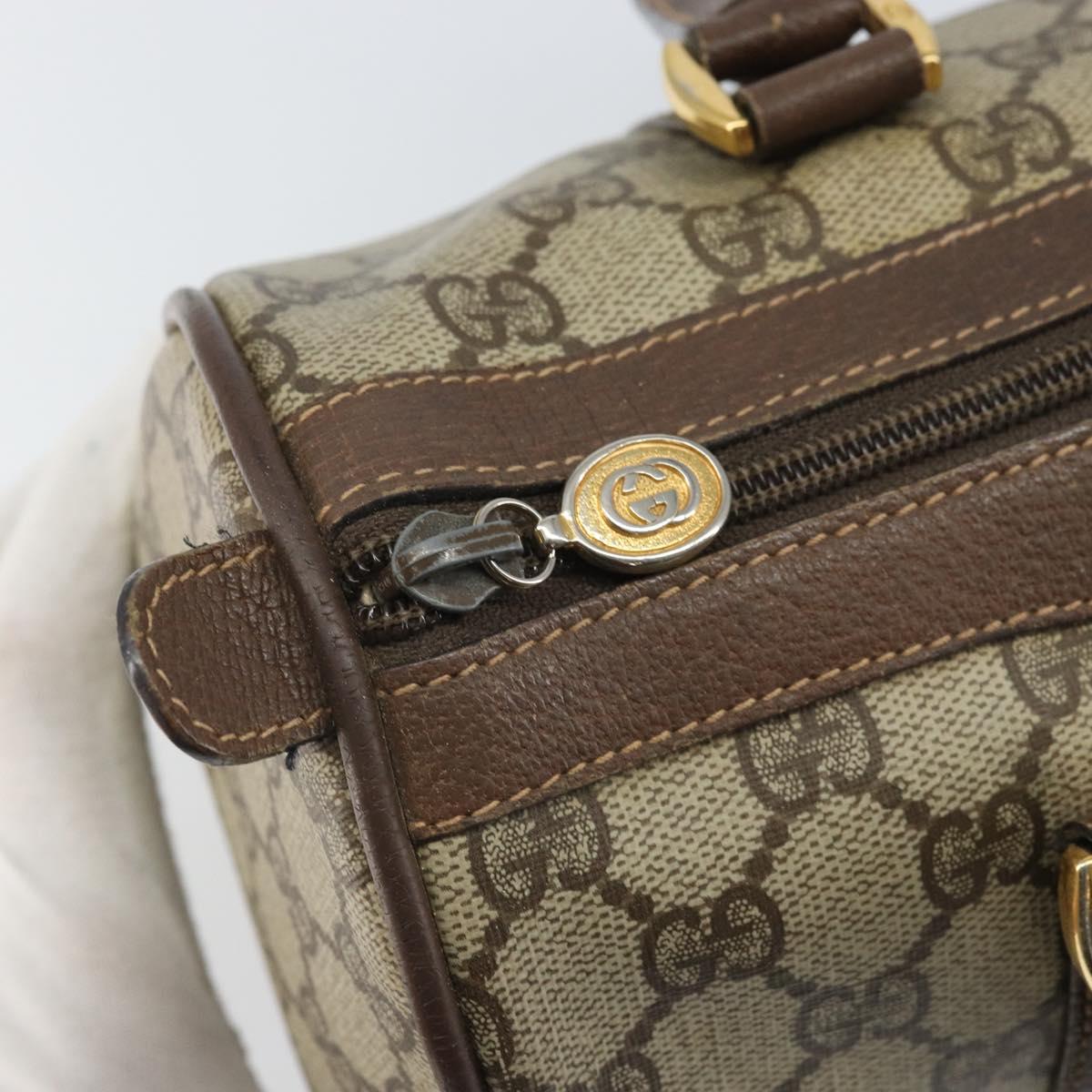 GUCCI GG Supreme Web Sherry Line Hand Bag PVC Beige Gold 39 02 006 Auth ep12858