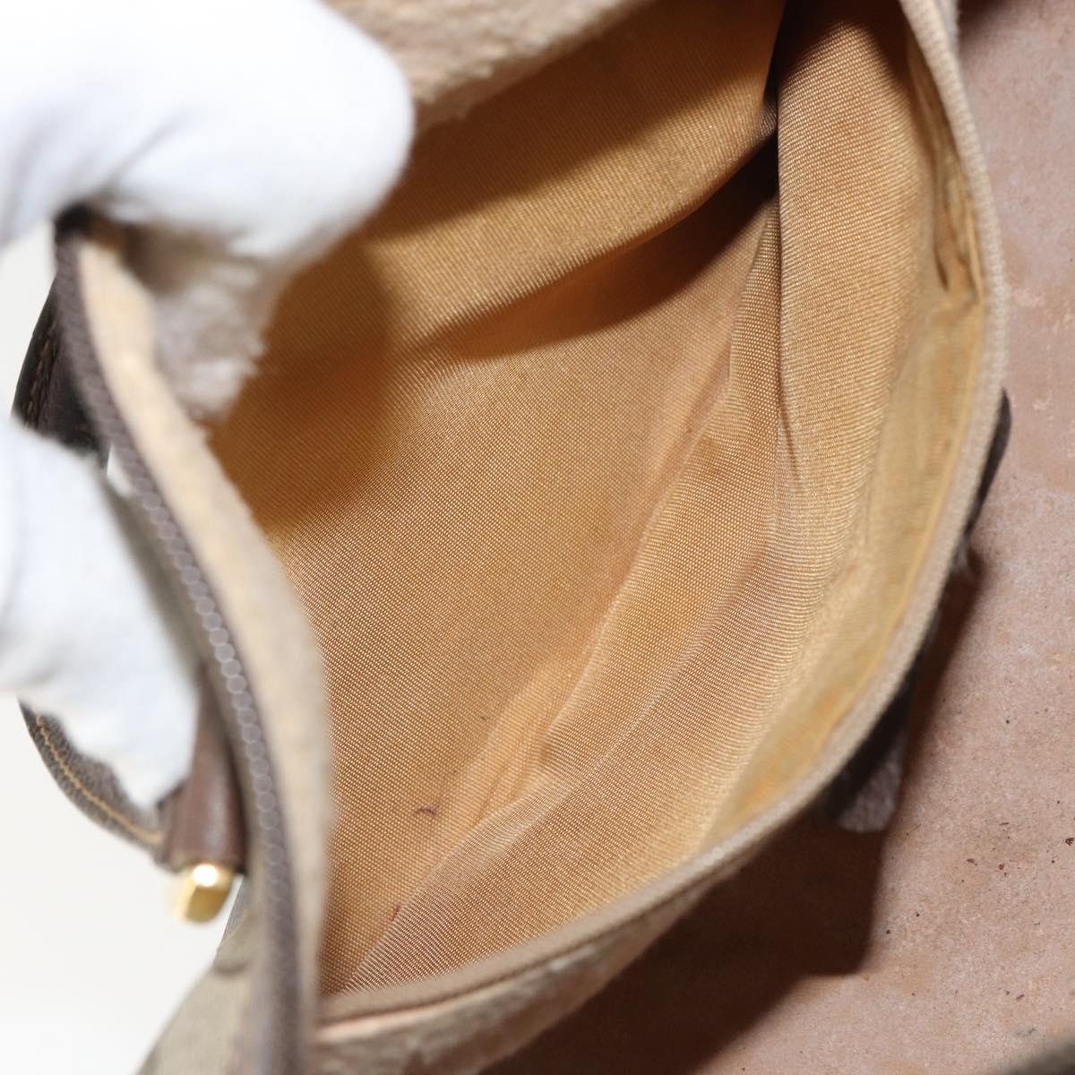 GUCCI GG Supreme Web Sherry Line Hand Bag PVC Beige Gold 39 02 006 Auth ep12858