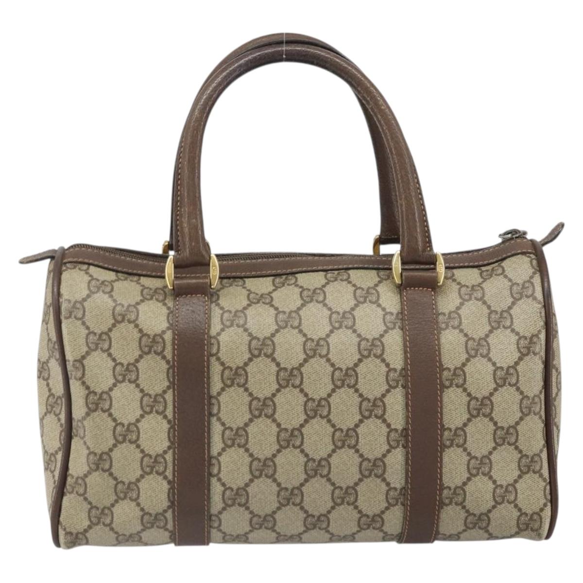 GUCCI GG Supreme Web Sherry Line Hand Bag PVC Beige Gold 39 02 006 Auth ep12858