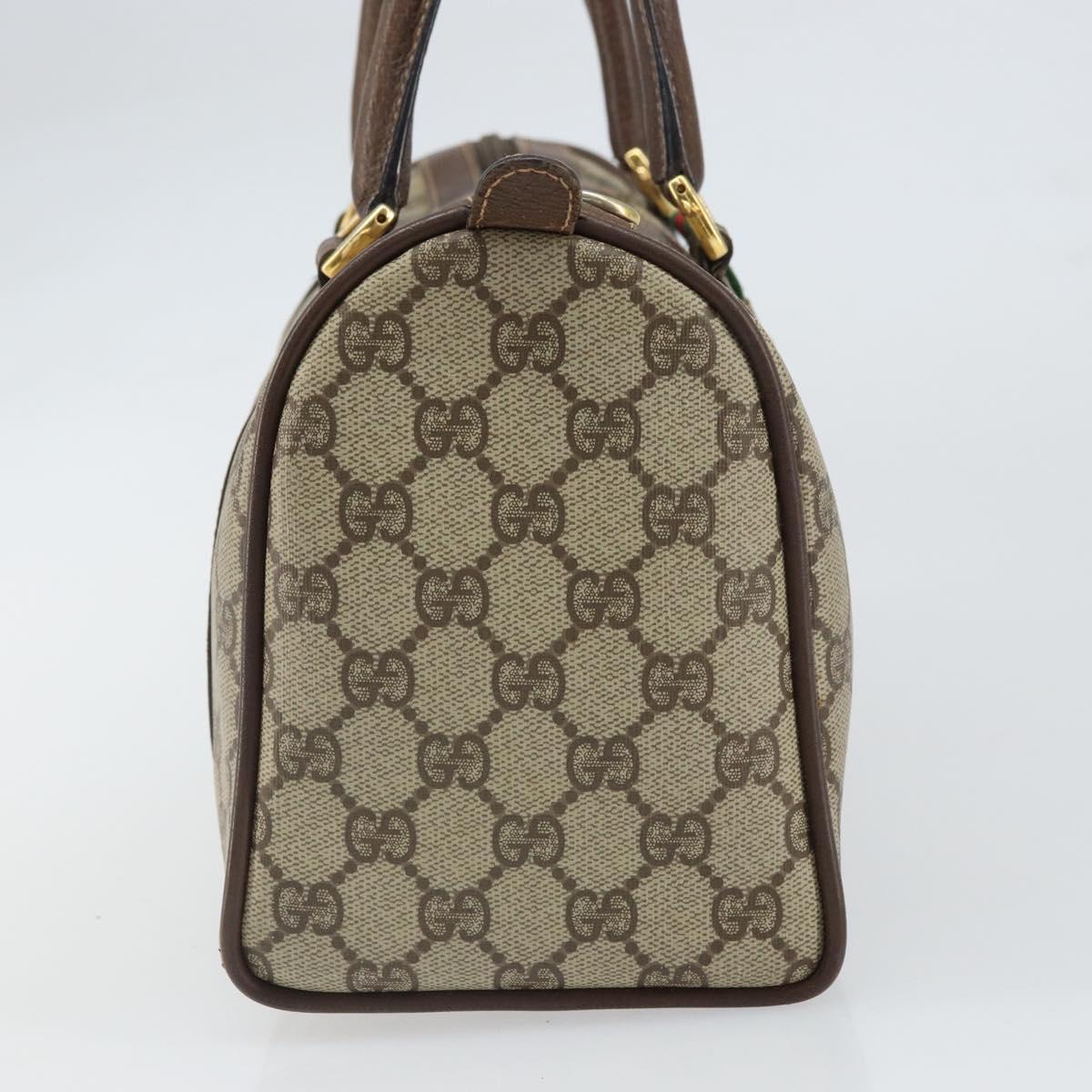 GUCCI GG Supreme Web Sherry Line Hand Bag PVC Beige Gold 39 02 006 Auth ep12858