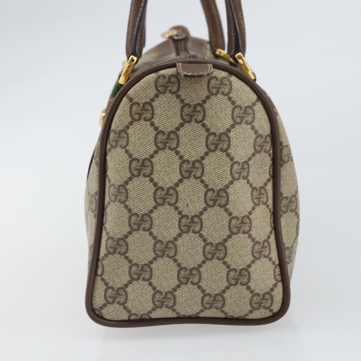 GUCCI GG Supreme Web Sherry Line Hand Bag PVC Beige Gold 39 02 006 Auth ep12858