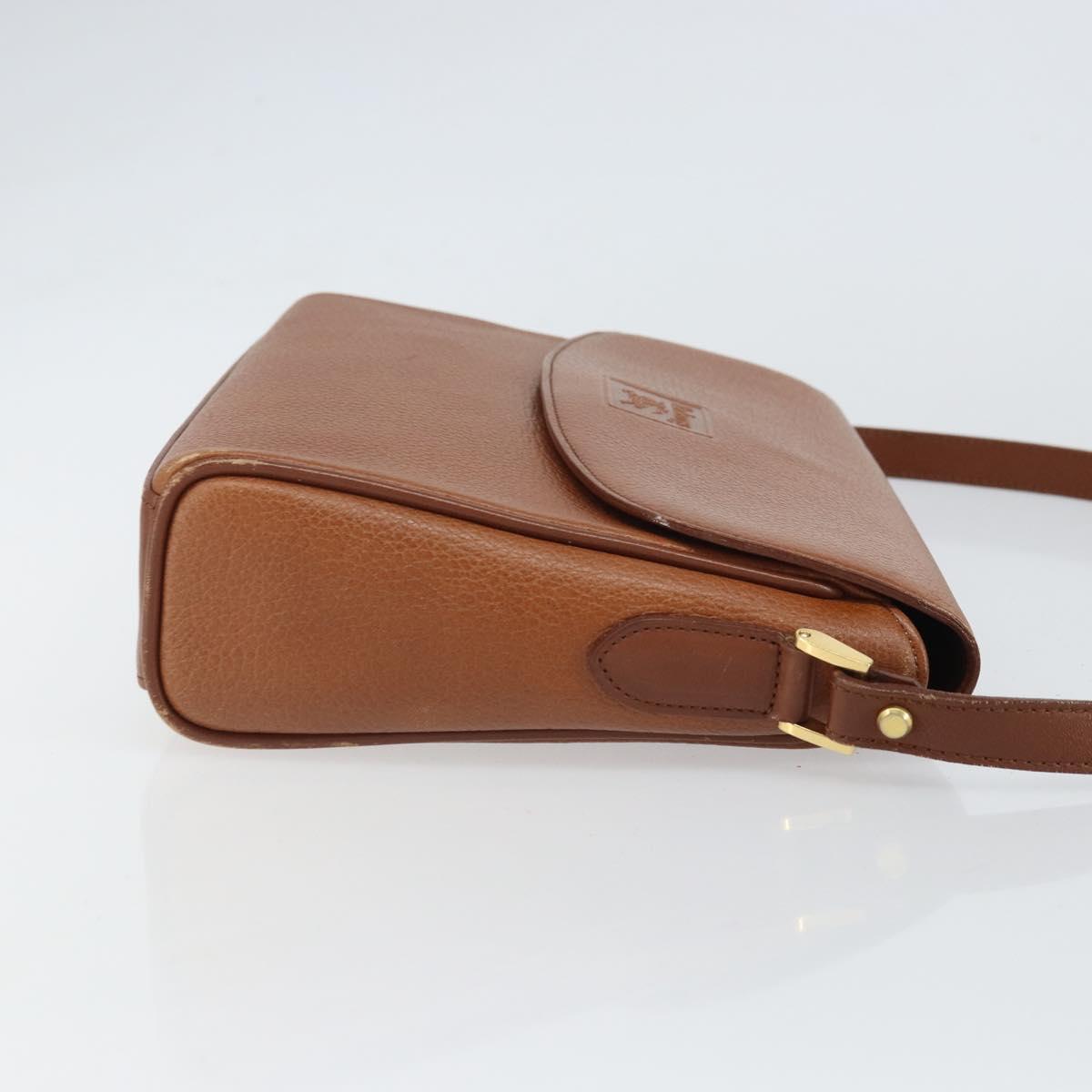 Burberrys Shoulder Bag Leather Brown Gold Auth ep12866