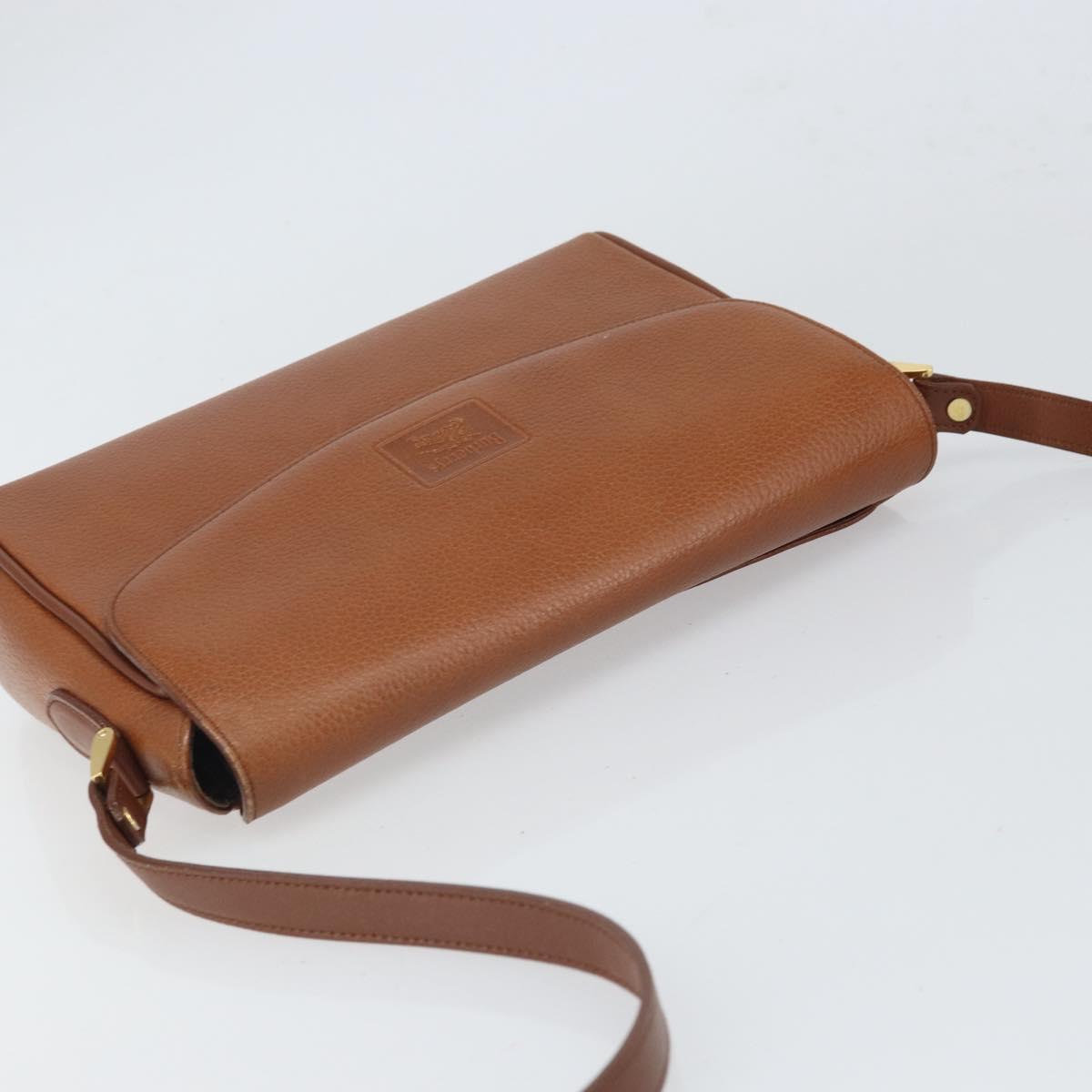 Burberrys Shoulder Bag Leather Brown Gold Auth ep12866