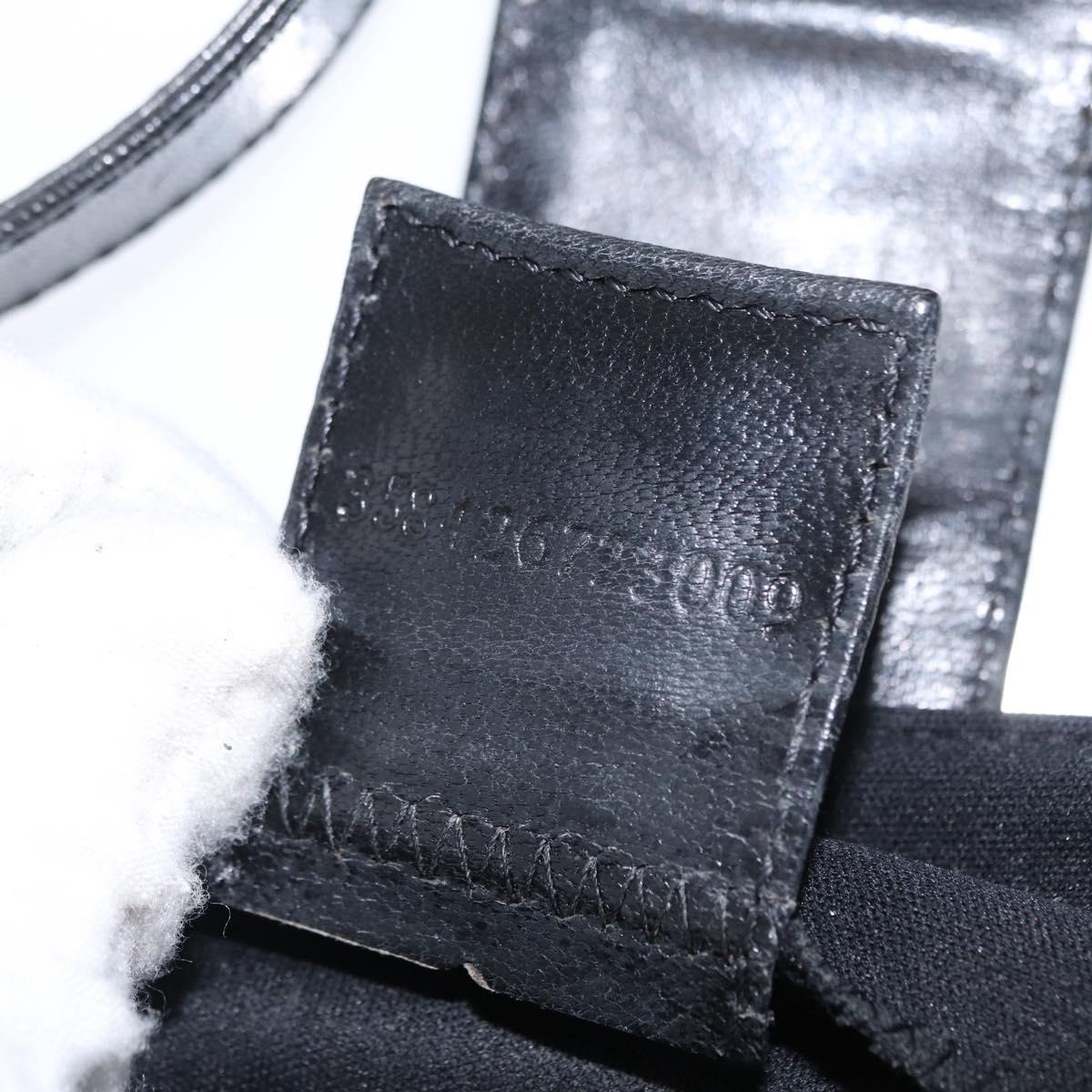 FENDI Hand Bag Nylon Black Silver Auth ep12875