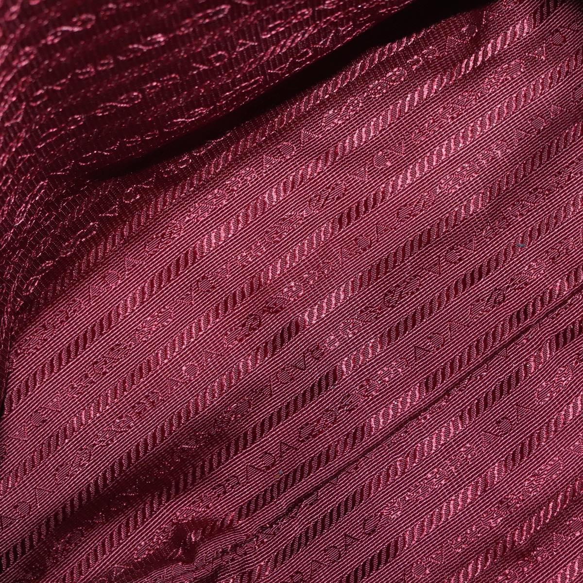 PRADA Tote Bag Nylon Bordeaux Gold Auth ep12877