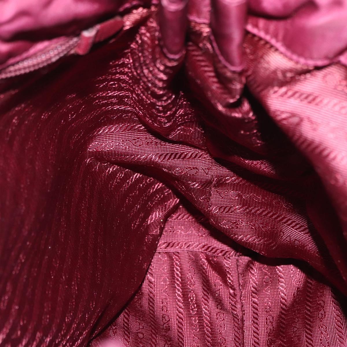 PRADA Tote Bag Nylon Bordeaux Gold Auth ep12877