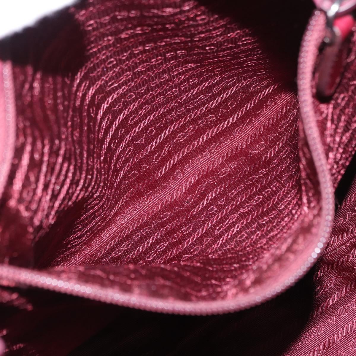 PRADA Tote Bag Nylon Bordeaux Gold Auth ep12877